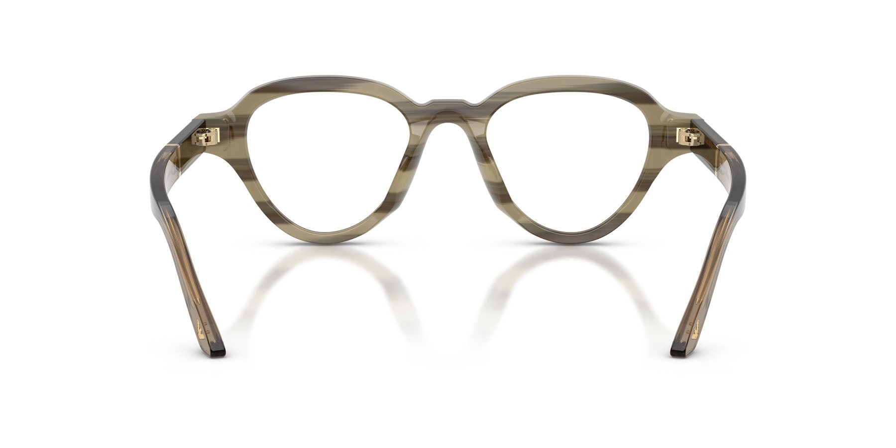 Occhiali da sole Emporio Armani EA 4264U (63381W) colore brown on striped beige forma irregolare lenti trasparente