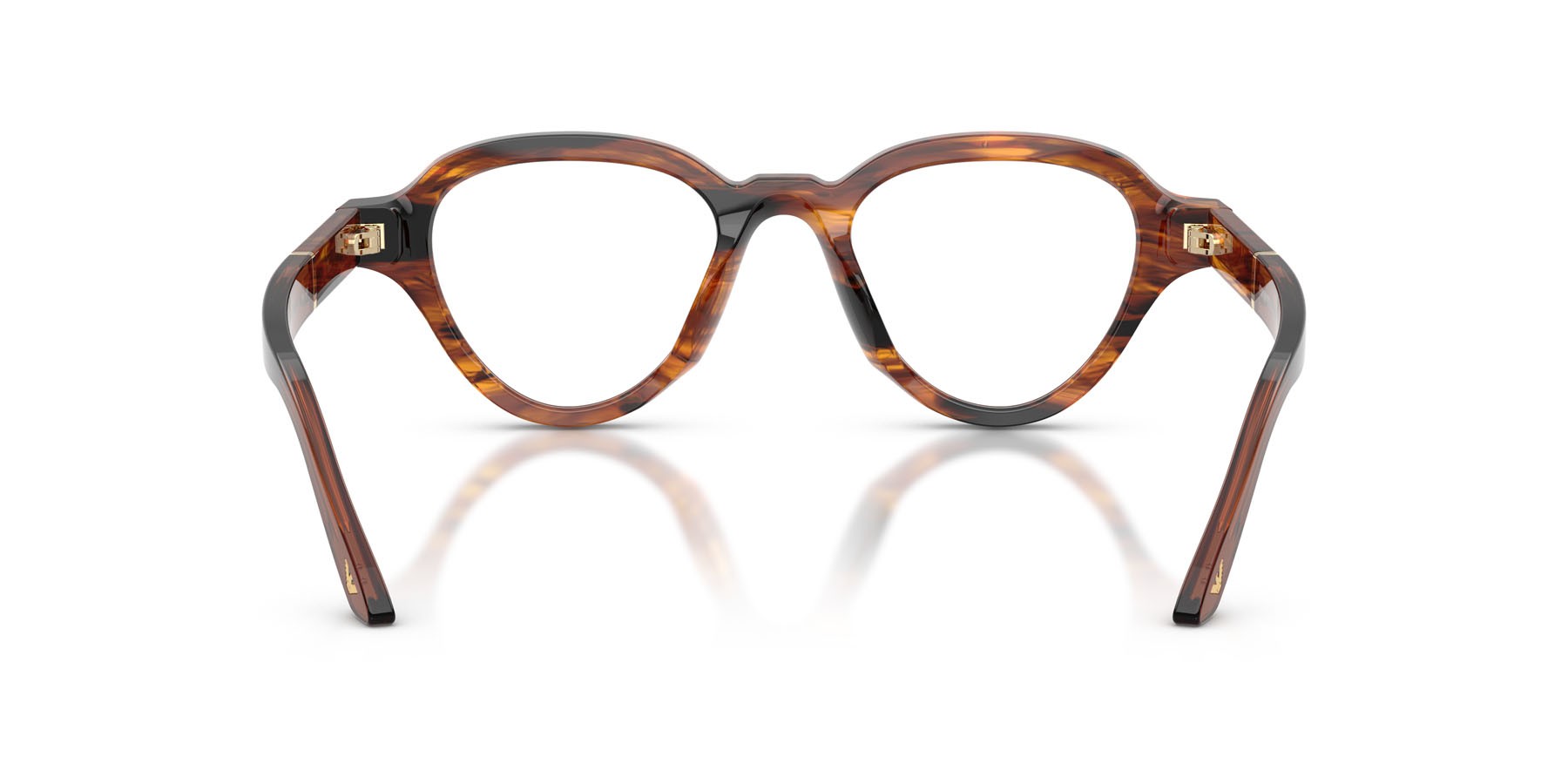 Occhiali da sole Emporio Armani EA 4264U (63391W) colore marrone scuro striato forma irregolare lenti trasparente