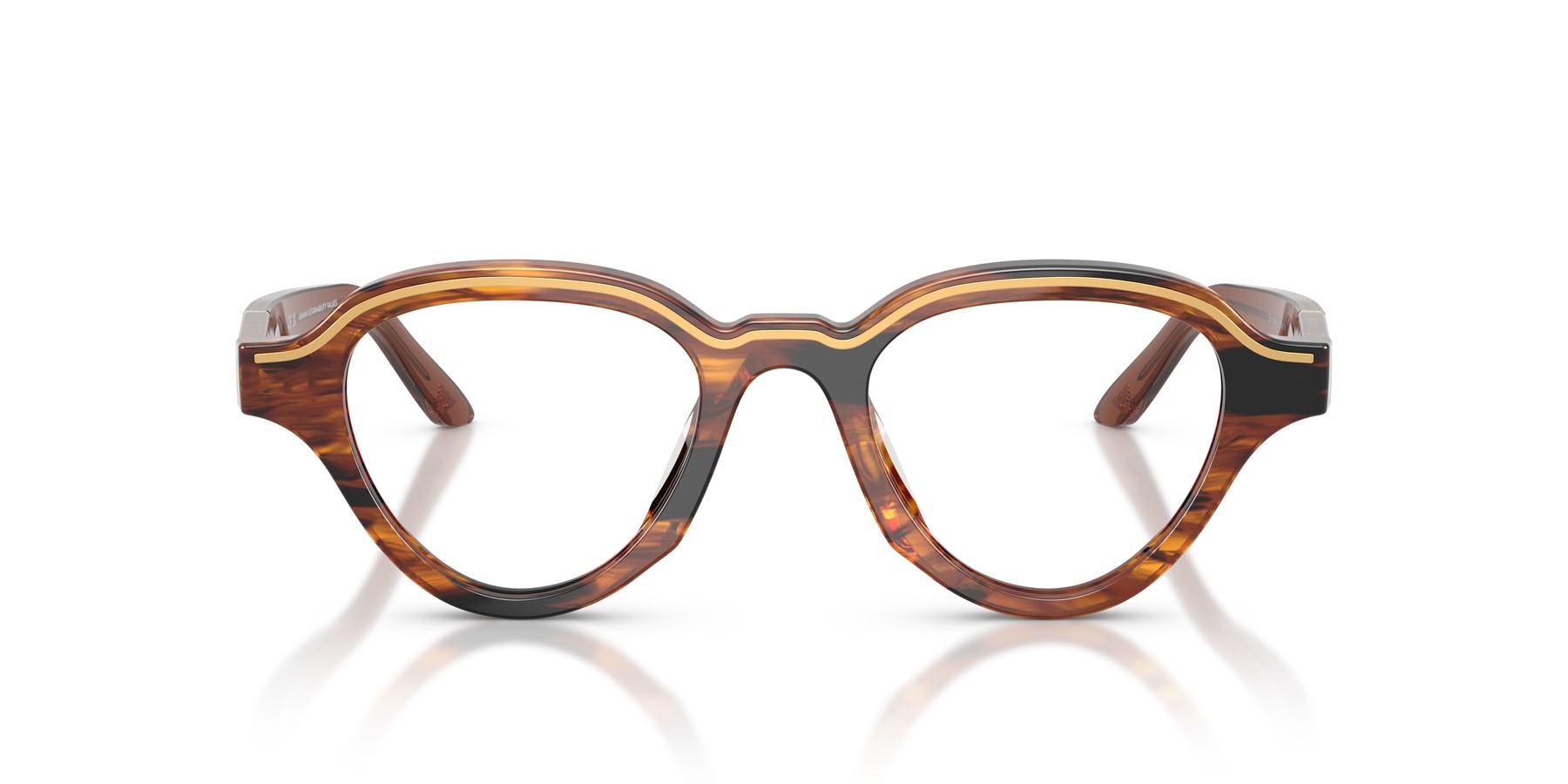Occhiali da sole Emporio Armani EA 4264U (63391W) colore marrone scuro striato forma irregolare lenti trasparente