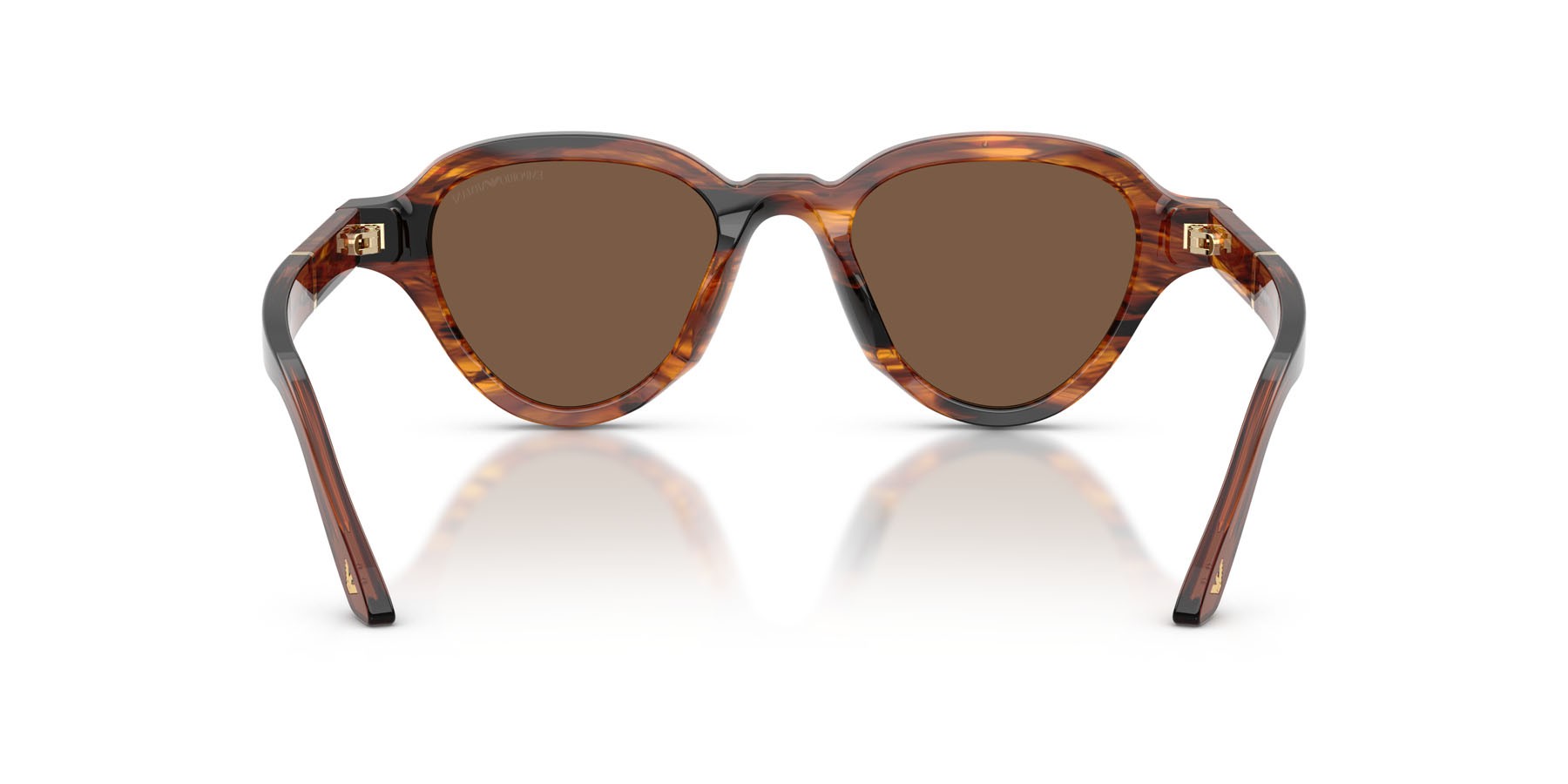 Occhiali da sole Emporio Armani EA 4264U (633973) colore marrone scuro striato forma irregolare lenti marrone