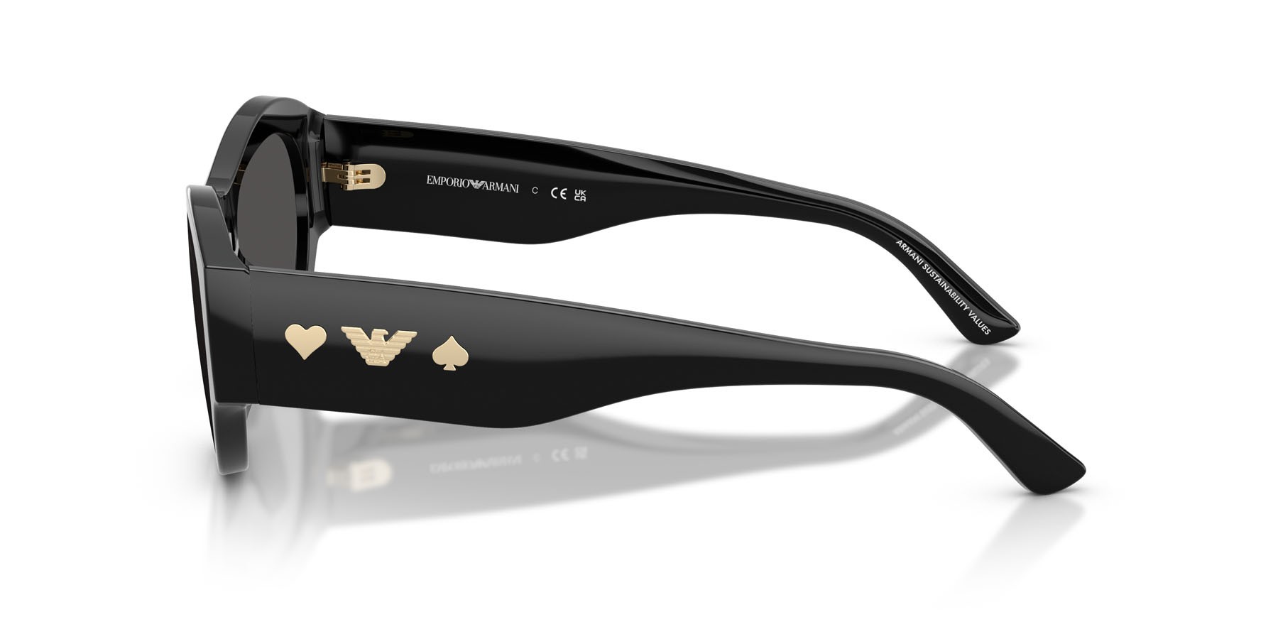 Sunglasses Emporio Armani EA 4265U (501787) color crystal/cola/lime shape irregular lenses grigio scuro