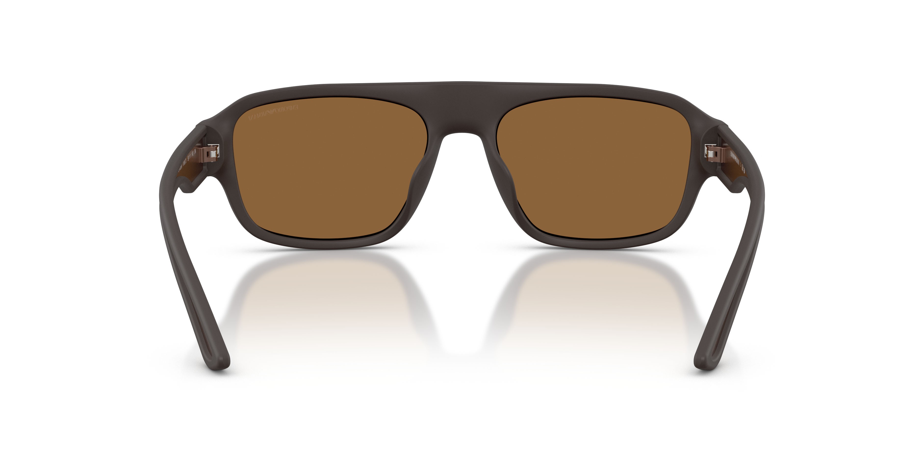 Occhiali da sole Emporio Armani EA 4266U (618673) colore marrone opaco gommato forma irregolare lenti marrone