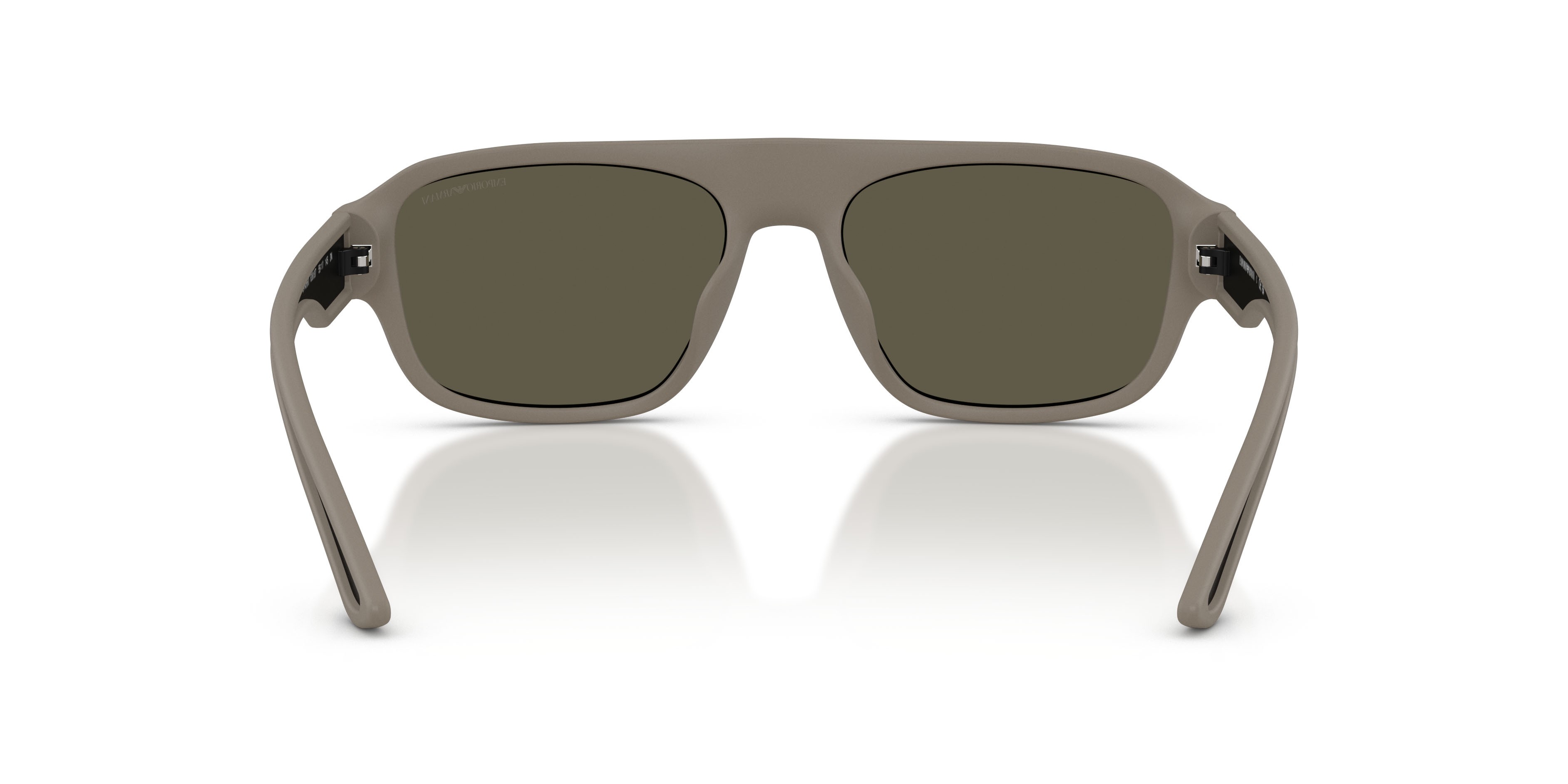 Occhiali da sole Emporio Armani EA 4266U (636187) colore marrone chiaro opaco gommato forma irregolare lenti grigio scuro