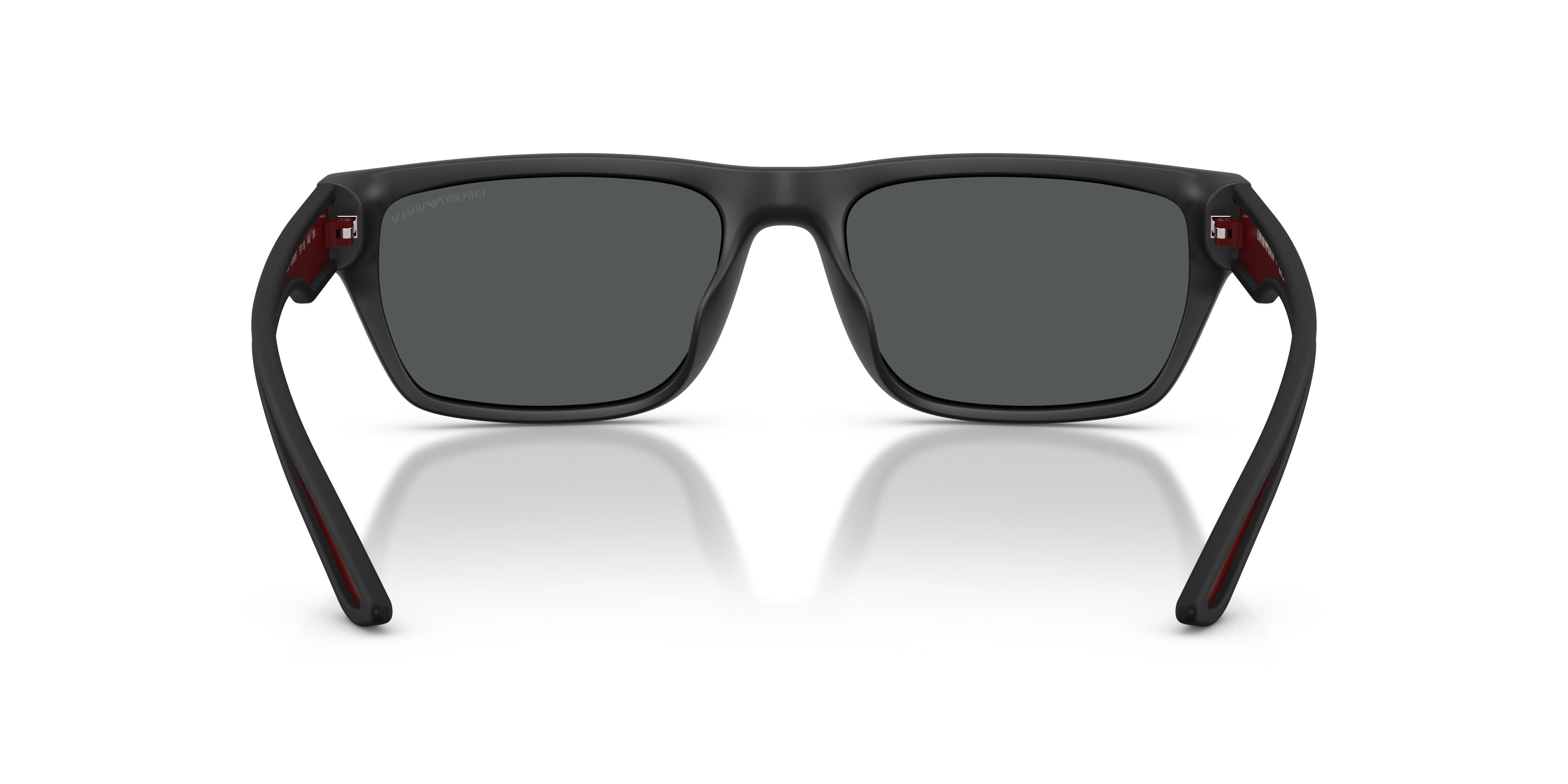 Occhiali da sole Emporio Armani EA 4267U (500987) colore nero opaco gommato forma quadrato lenti grigio scuro