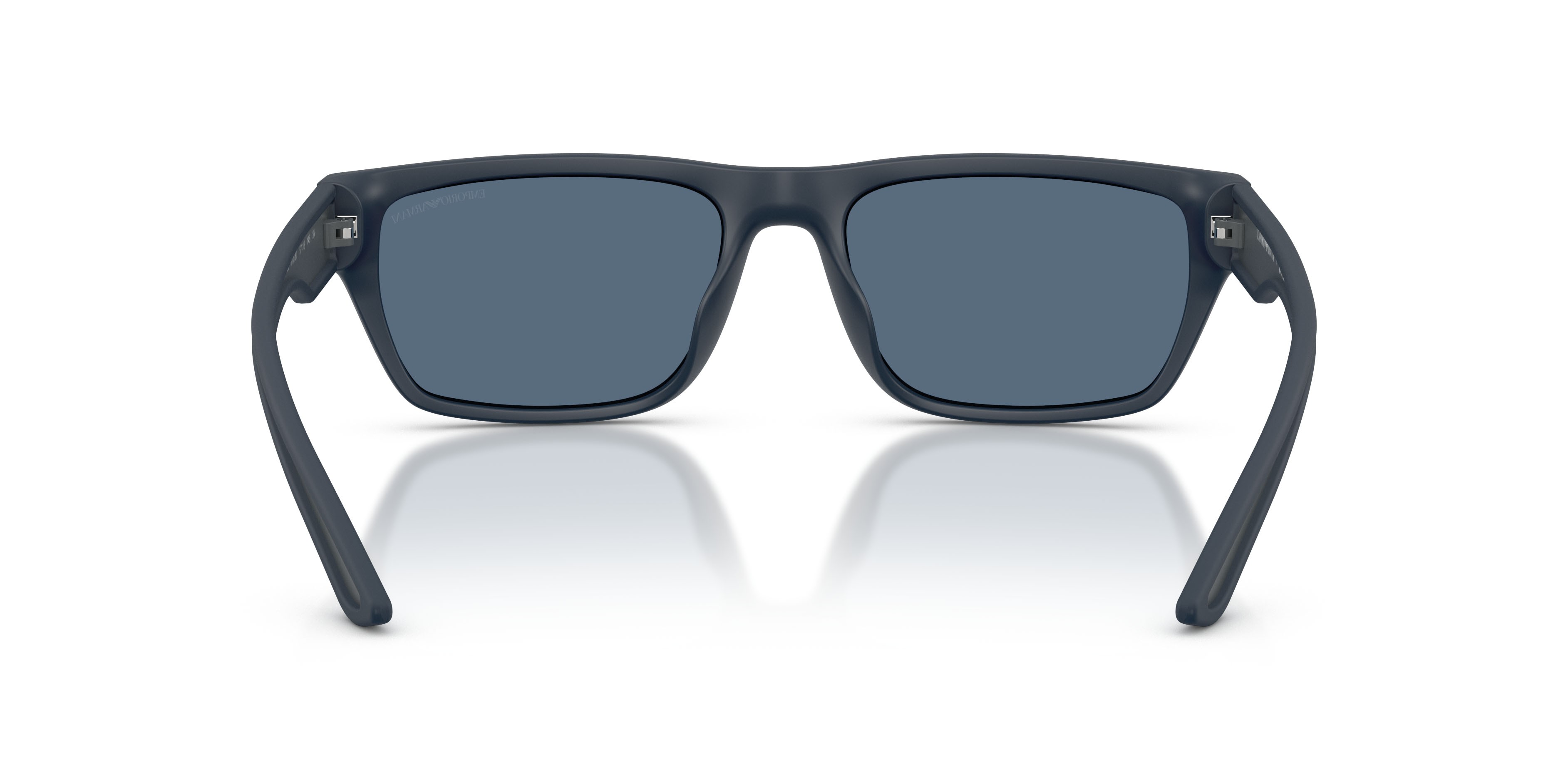 Occhiali da sole Emporio Armani EA 4267U (618580) colore blu opaco gommato forma quadrato lenti blu scuro
