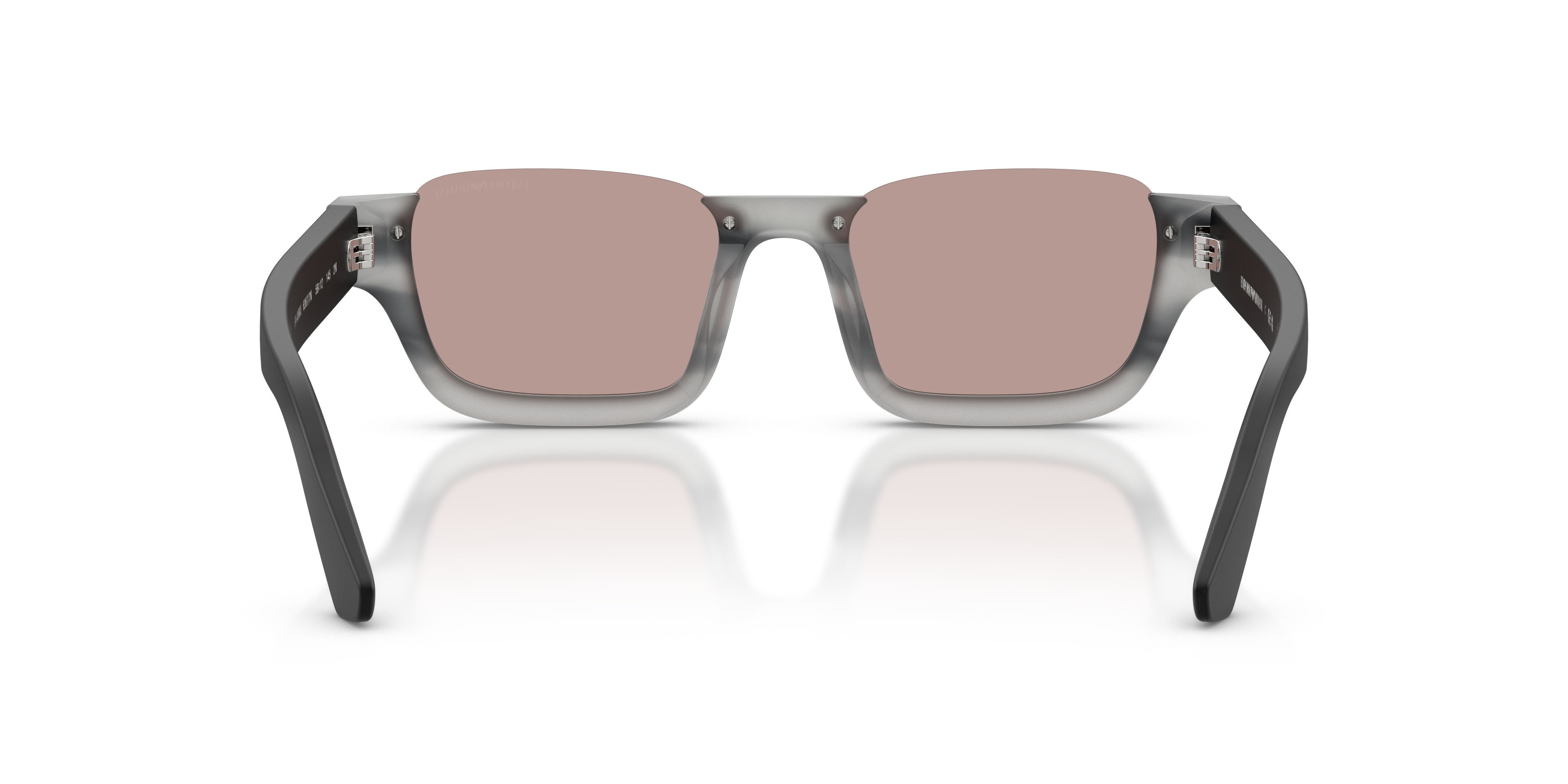 Sunglasses Emporio Armani EA 4268U (63677N) color havana grigio striato shape irregular lenses viola chiaro/marrone