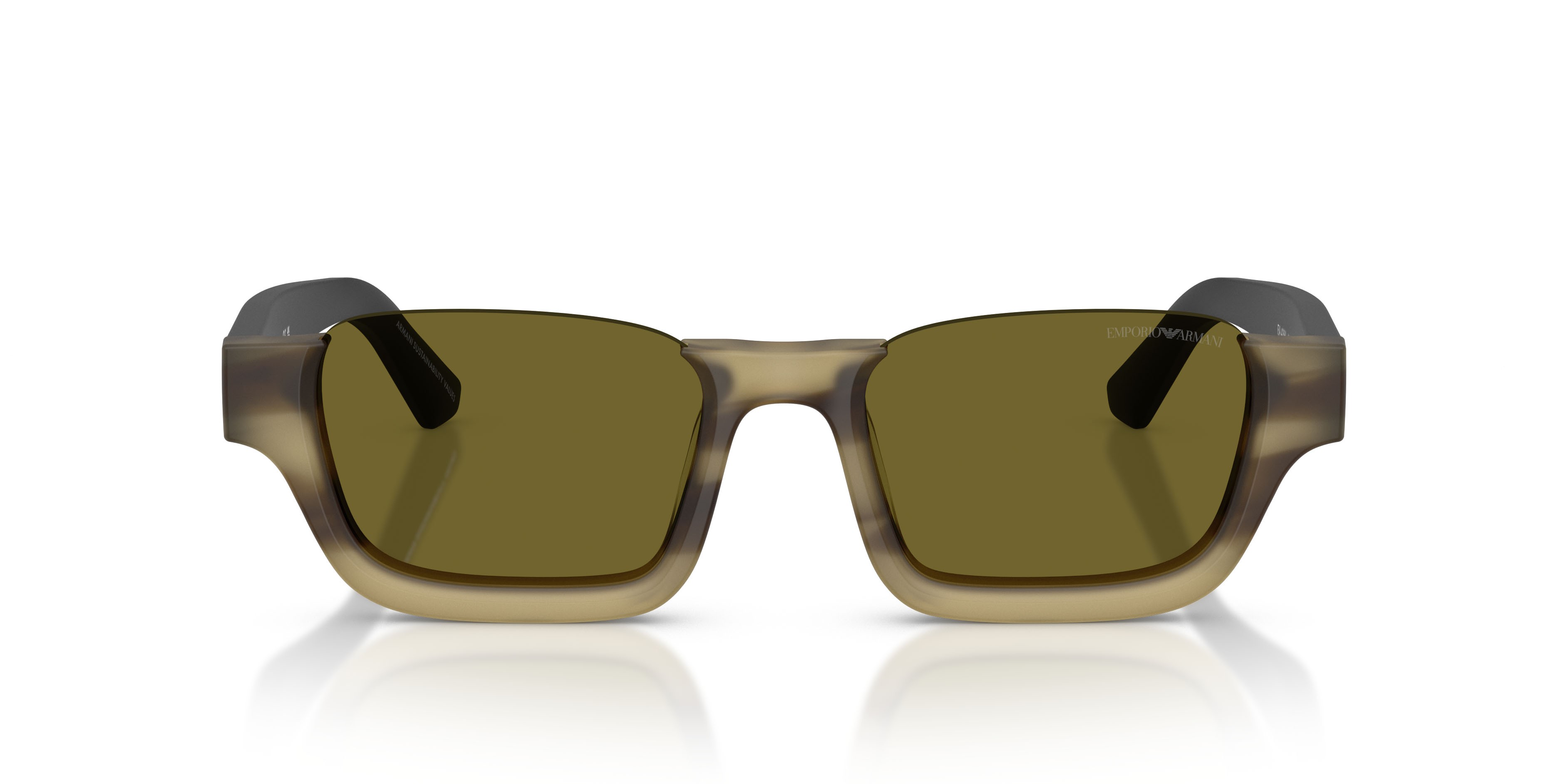 Sunglasses Emporio Armani EA 4268U (6369/2) color havana verde striato shape irregular lenses verde