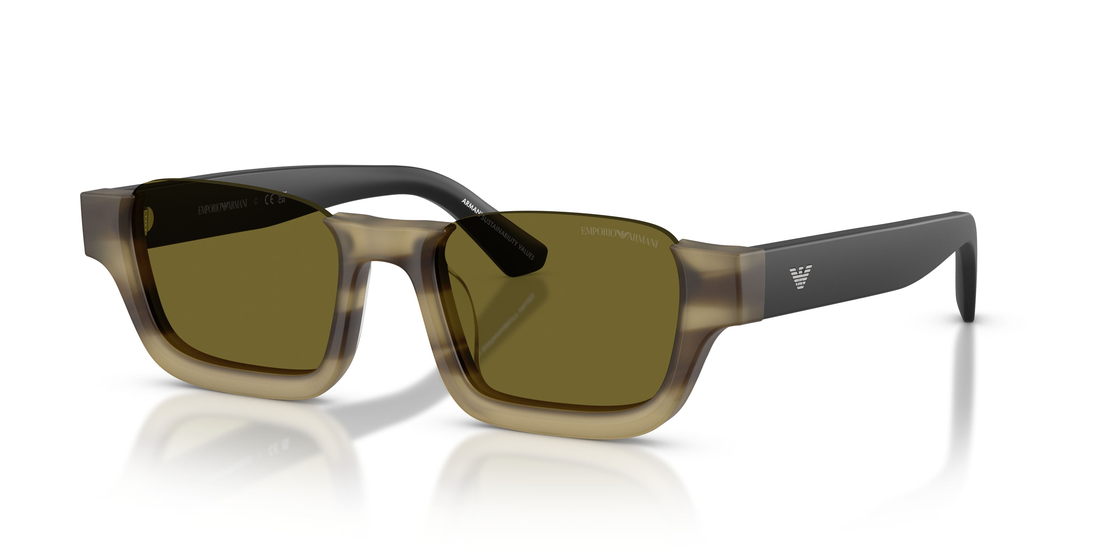Sunglasses Emporio Armani EA 4268U (6369/2) color havana verde striato shape irregular lenses verde