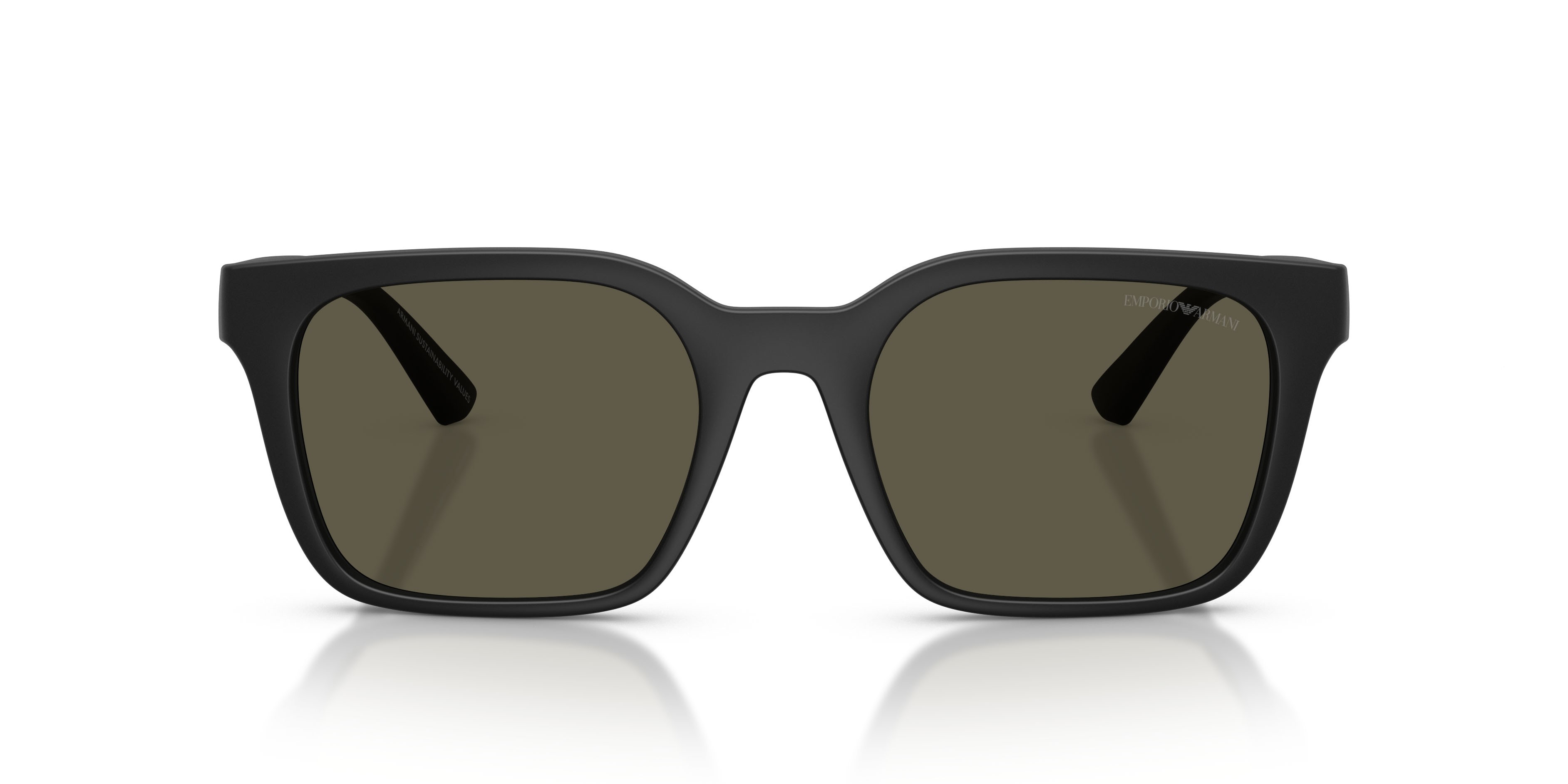 Occhiali da sole Emporio Armani EA 4269 (500187) colore nero opaco forma quadrato lenti grigio scuro