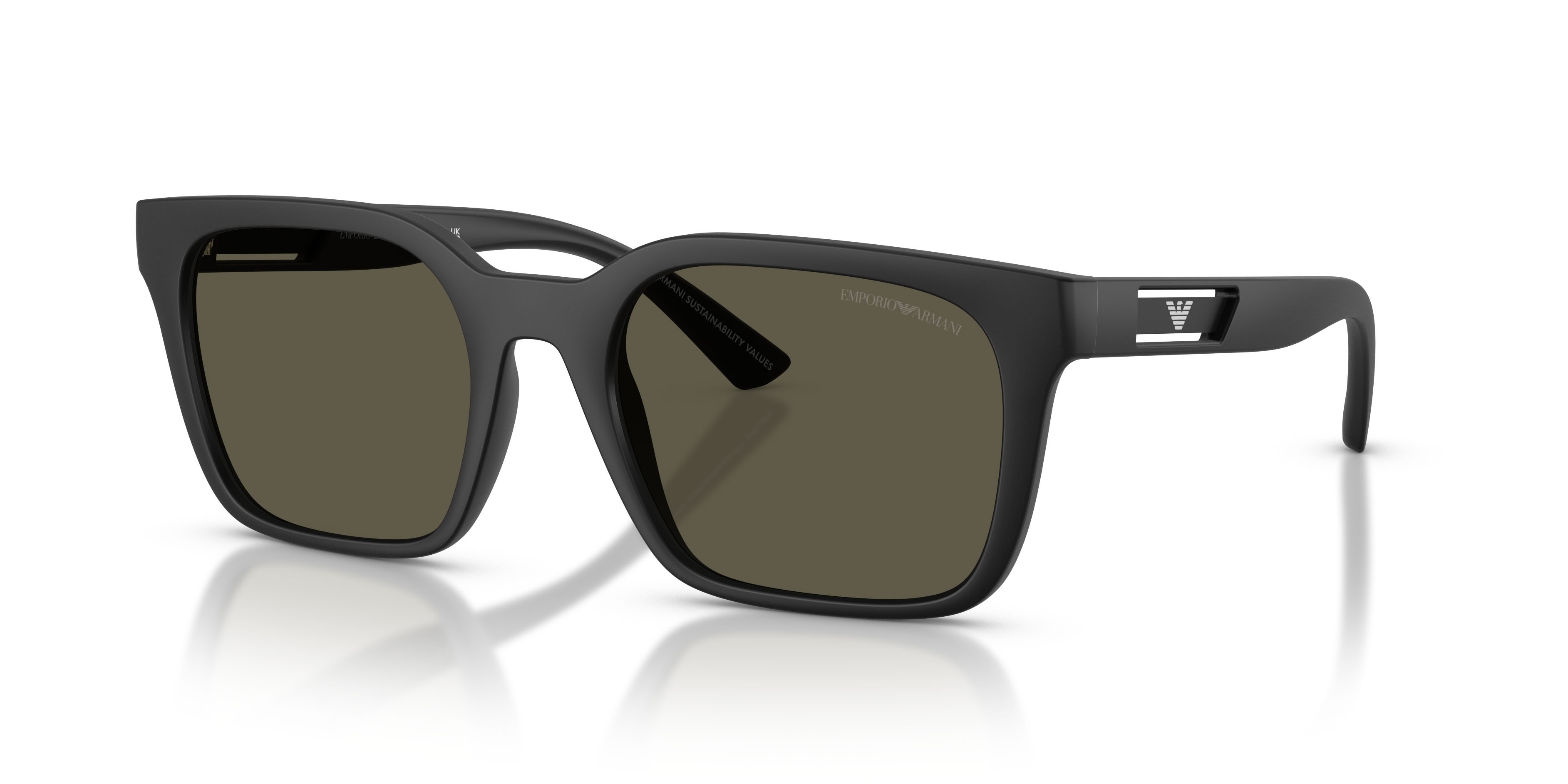 Occhiali da sole Emporio Armani EA 4269 (500187) colore nero opaco forma quadrato lenti grigio scuro