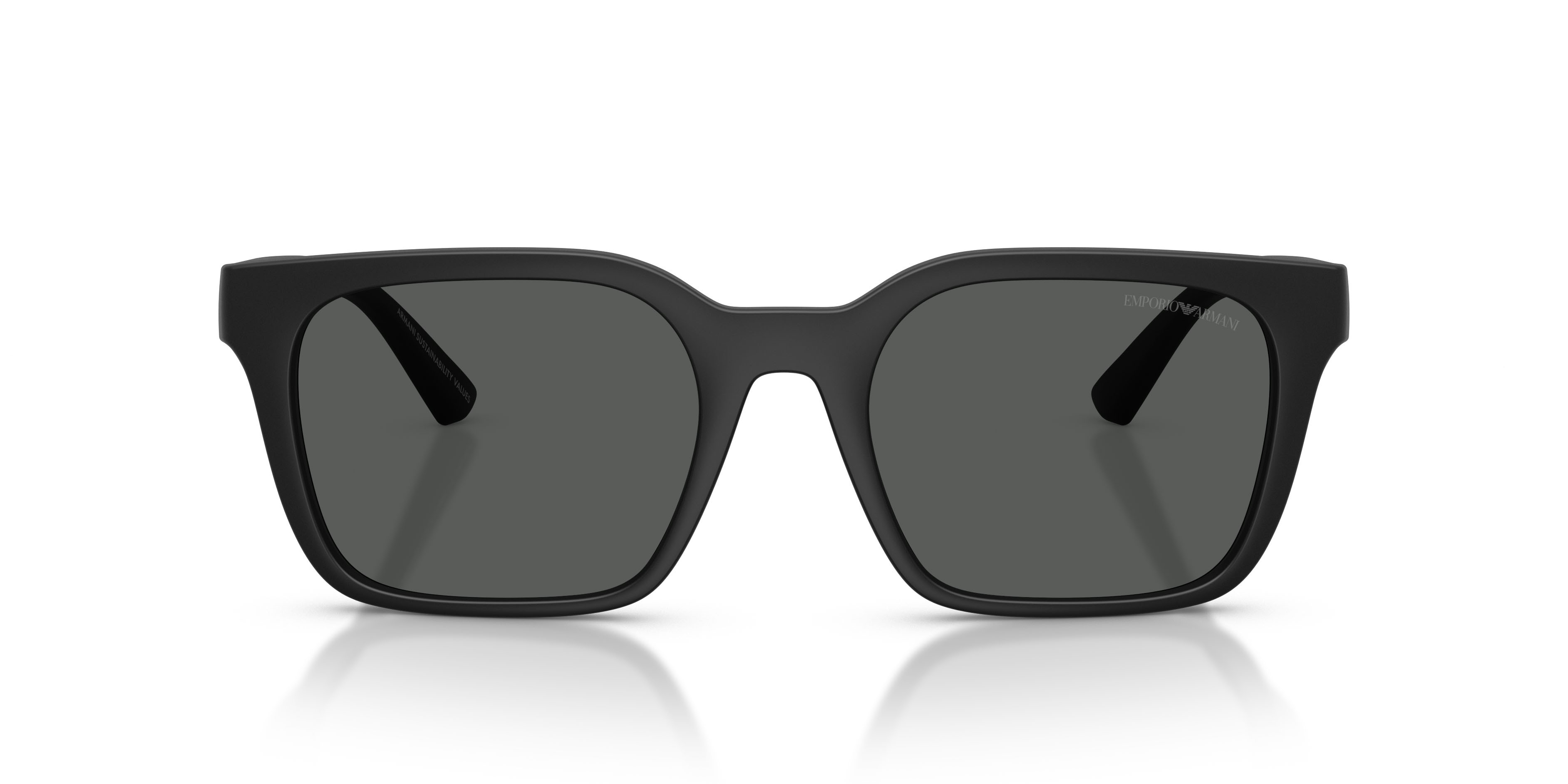 Occhiali da sole Emporio Armani EA 4269 (500987) colore nero opaco forma quadrato lenti grigio scuro