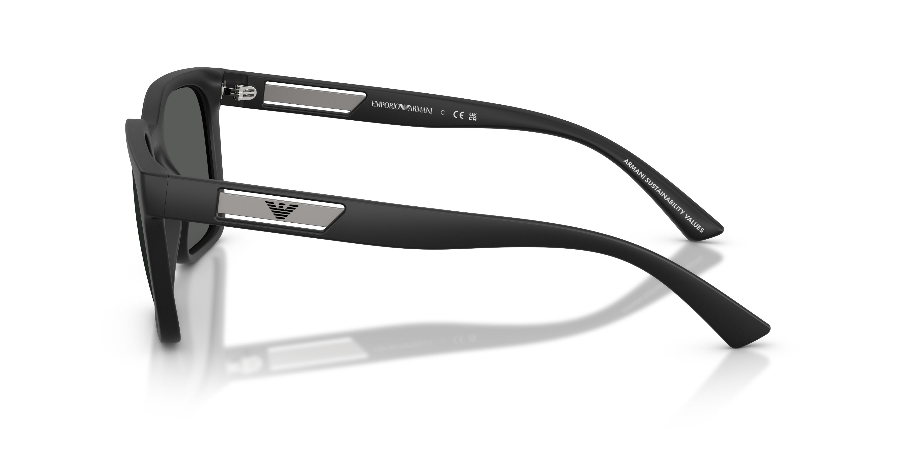 Occhiali da sole Emporio Armani EA 4269 (500987) colore nero opaco forma quadrato lenti grigio scuro
