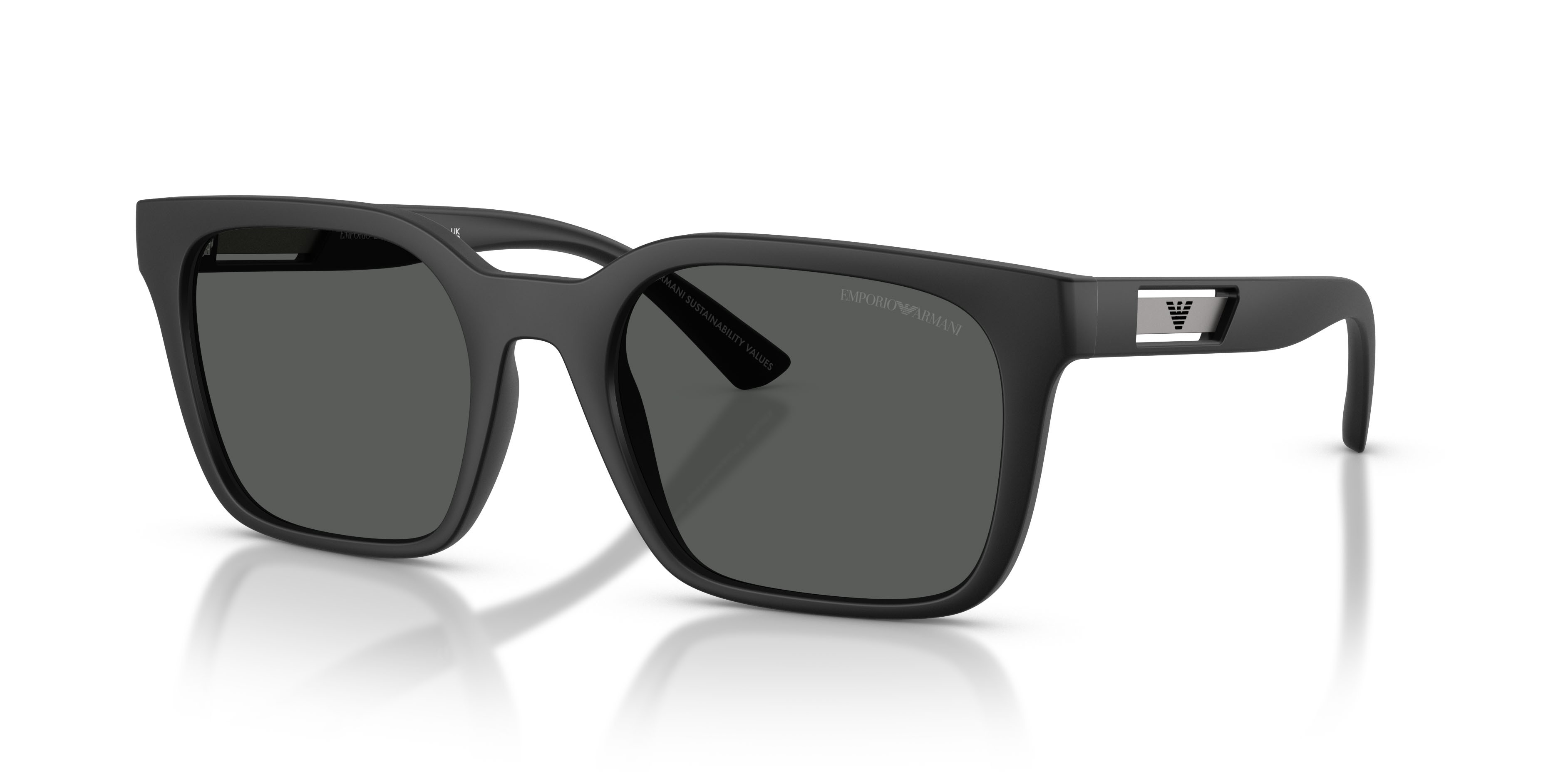Occhiali da sole Emporio Armani EA 4269 (500987) colore nero opaco forma quadrato lenti grigio scuro