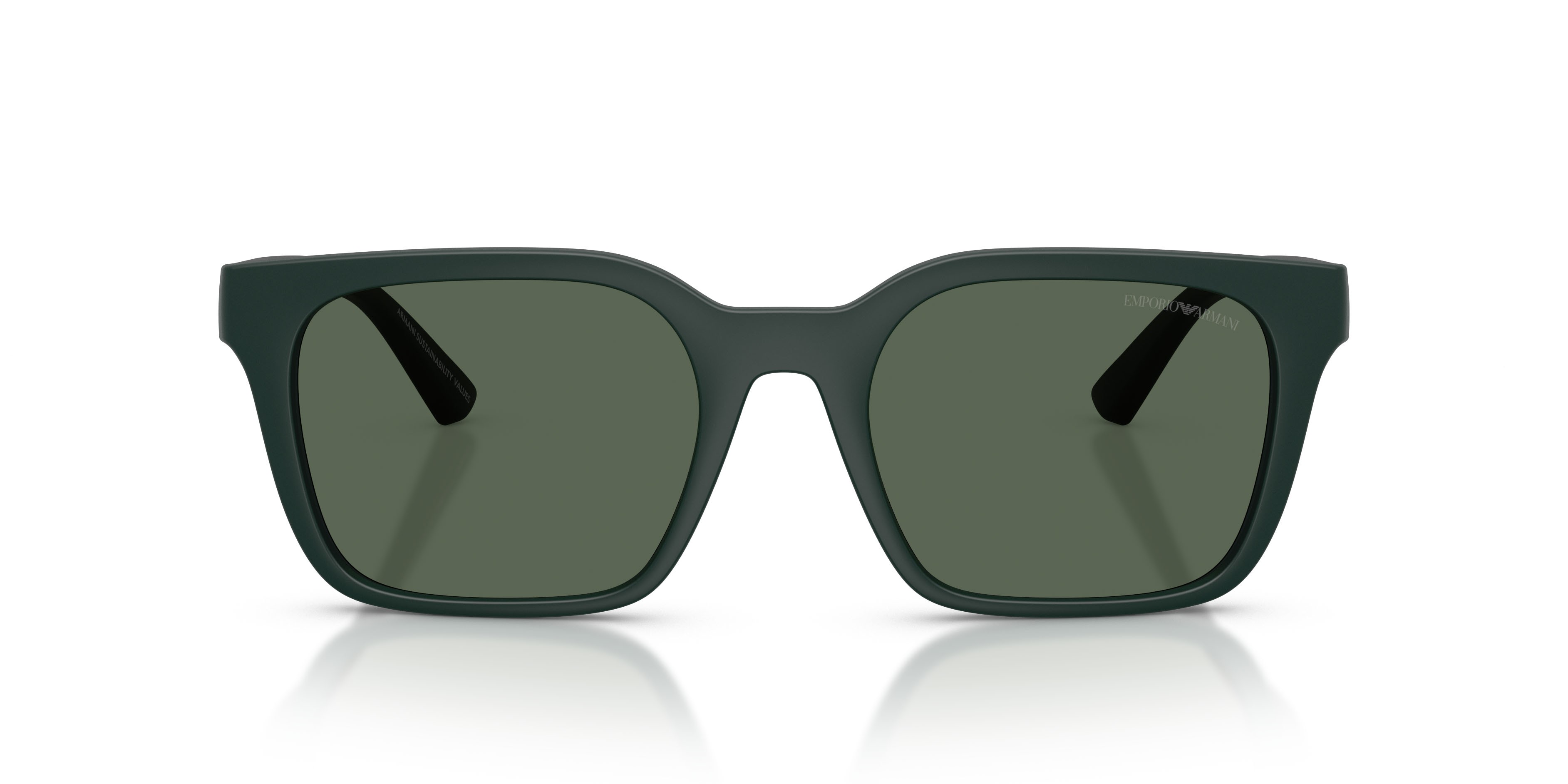 Occhiali da sole Emporio Armani EA 4269 (637071) colore matte petrol forma quadrato lenti verde