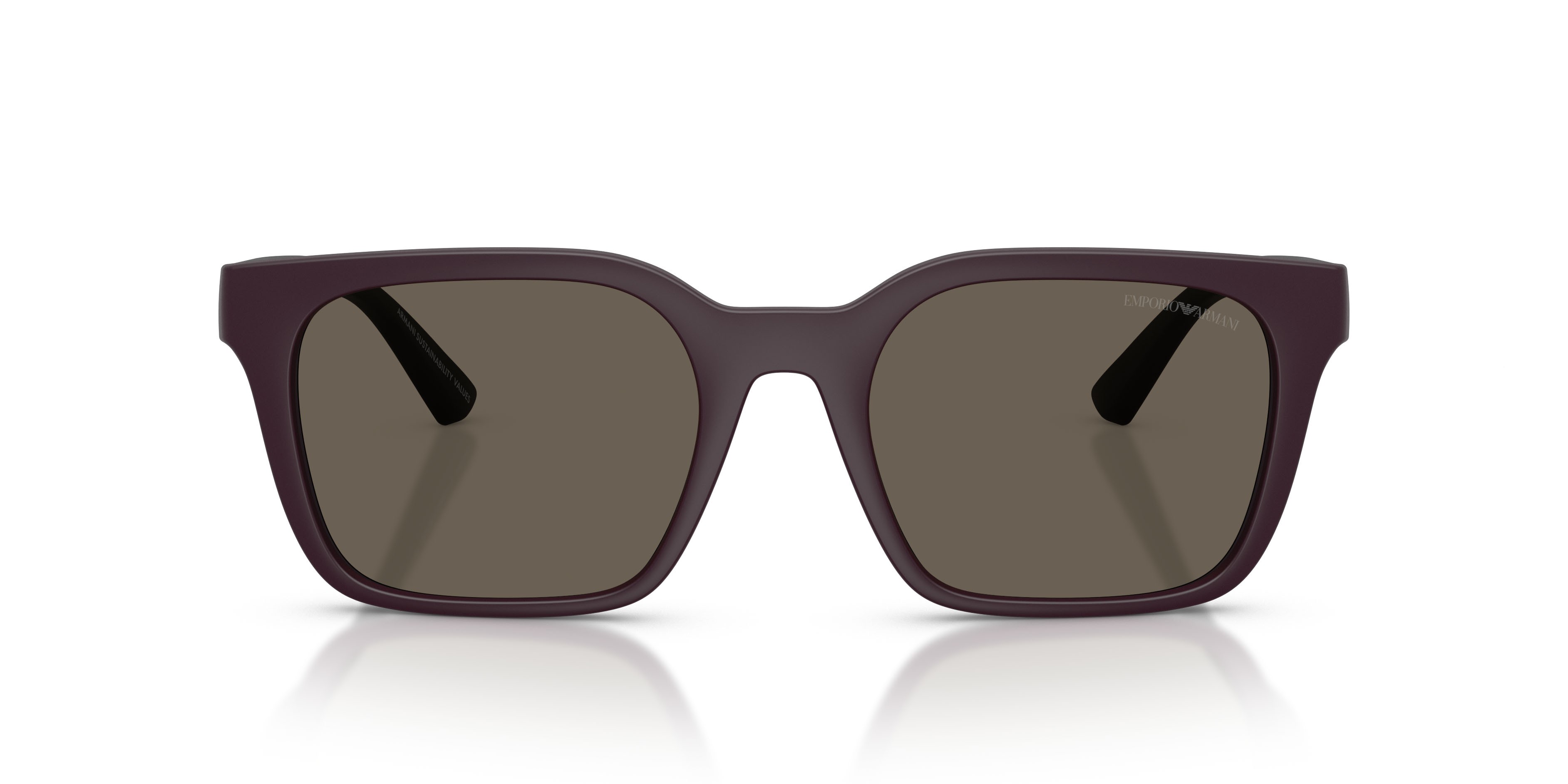 Occhiali da sole Emporio Armani EA 4269 (6371/3) colore prugna opaco forma quadrato lenti marrone
