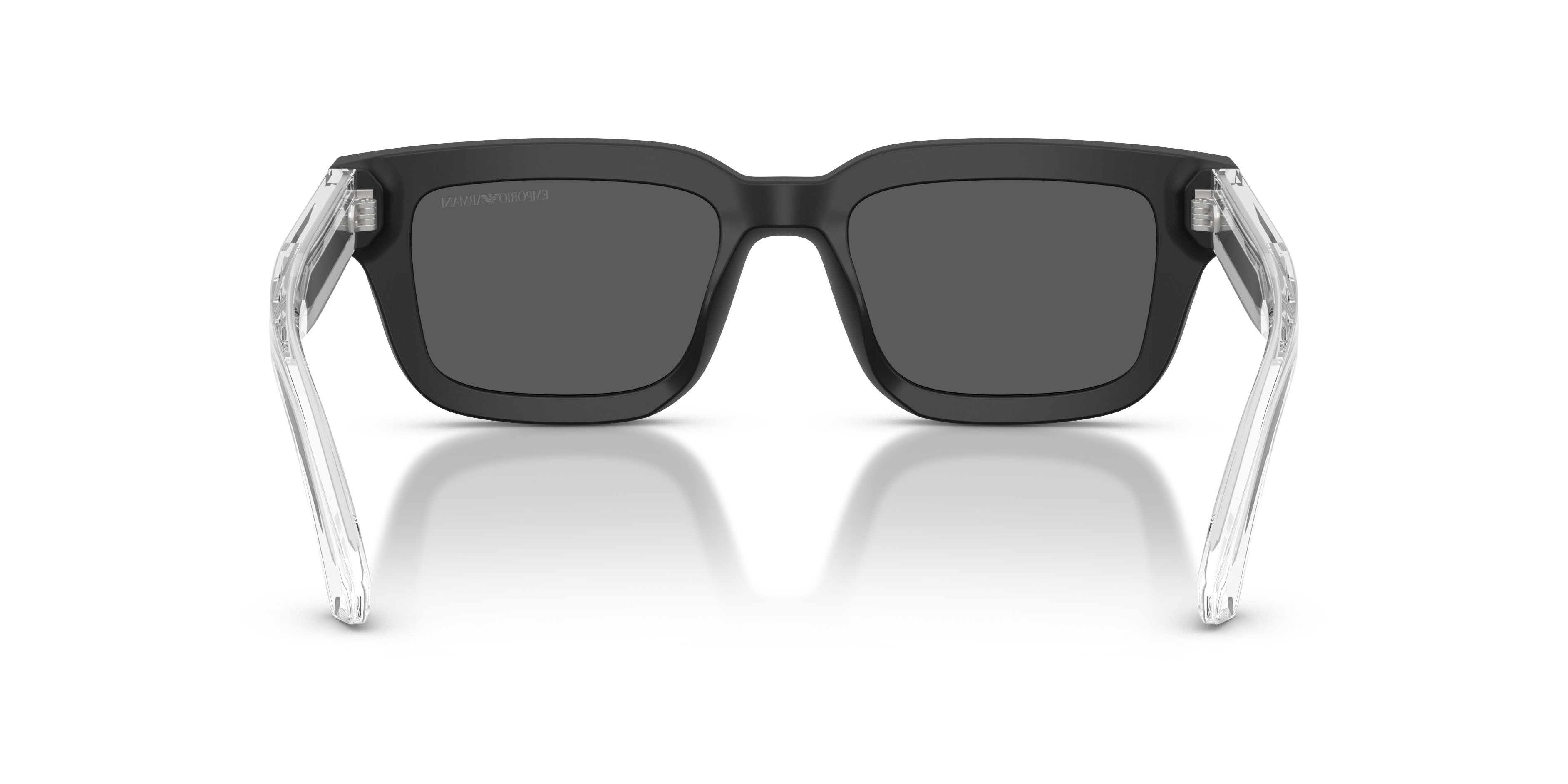 Occhiali da sole Emporio Armani EA 4270 (500187) colore nero opaco forma irregolare lenti grigio scuro