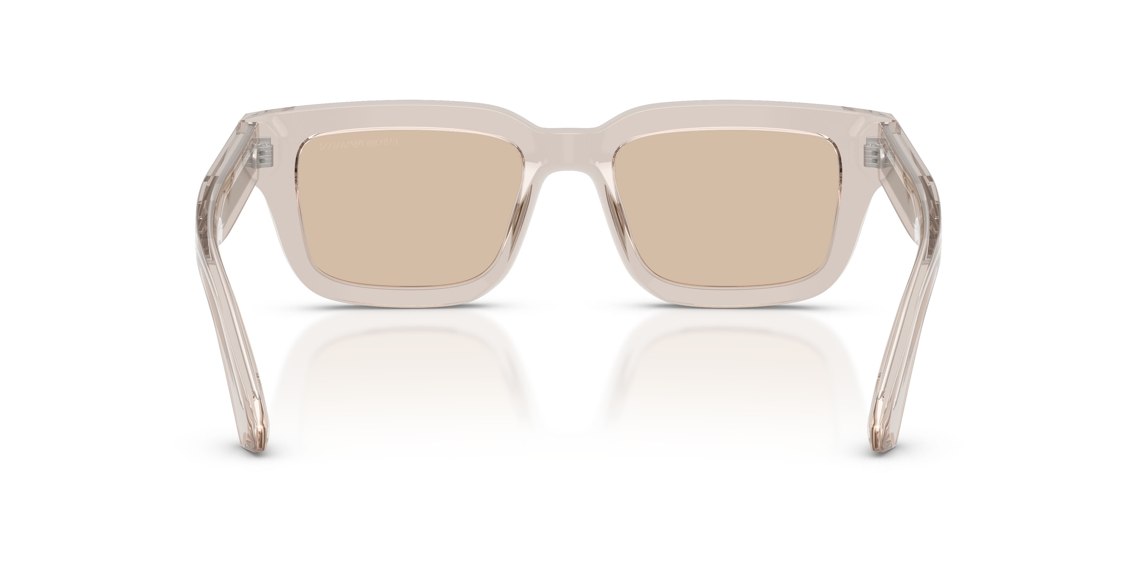 Occhiali da sole Emporio Armani EA 4270 (636393) colore tundra brillante trasparente forma irregolare lenti marrone chiaro