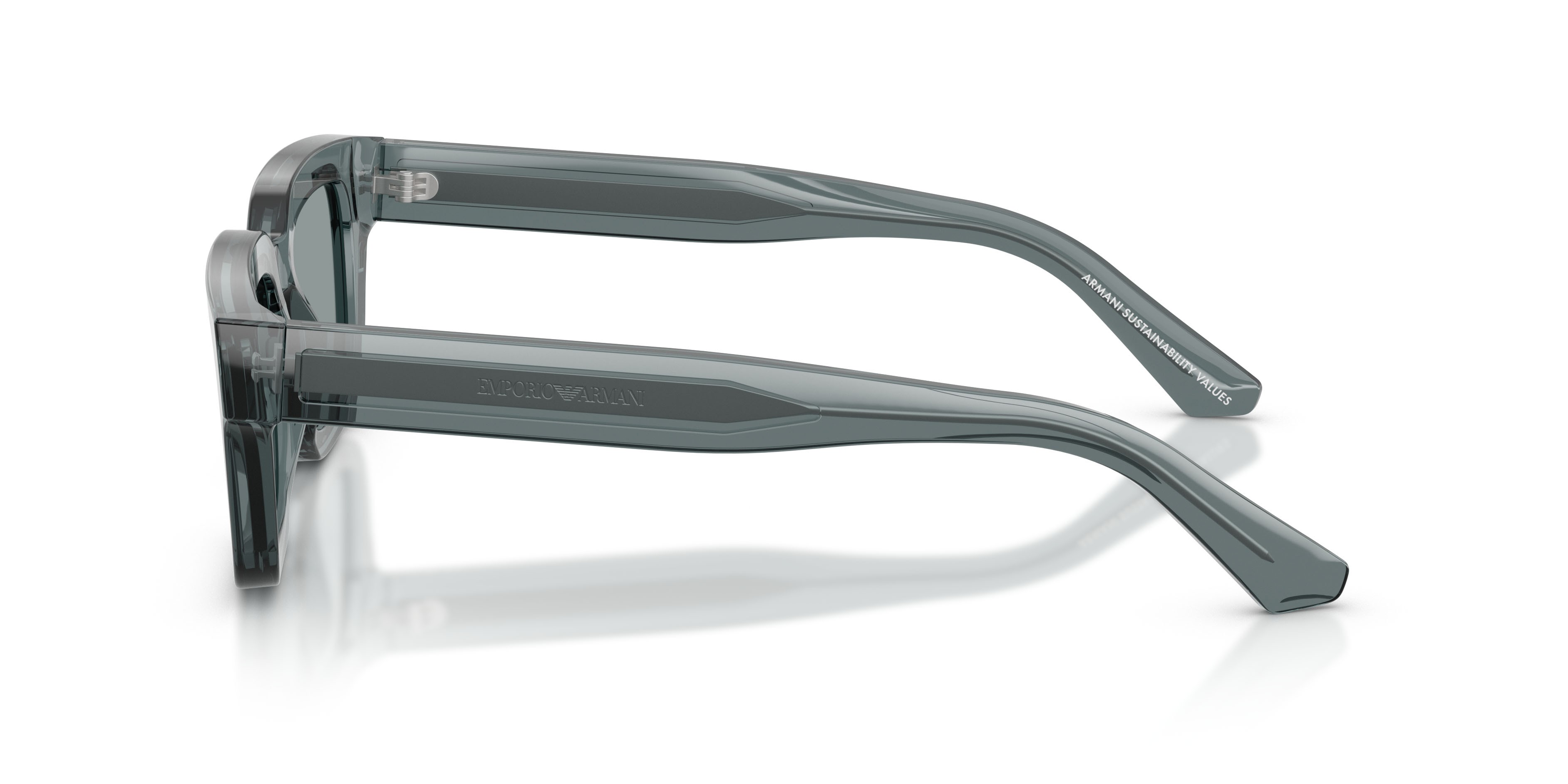 Occhiali da sole Emporio Armani EA 4270 (6364/1) colore grigio trasparente lucido forma irregolare lenti grigio scuro