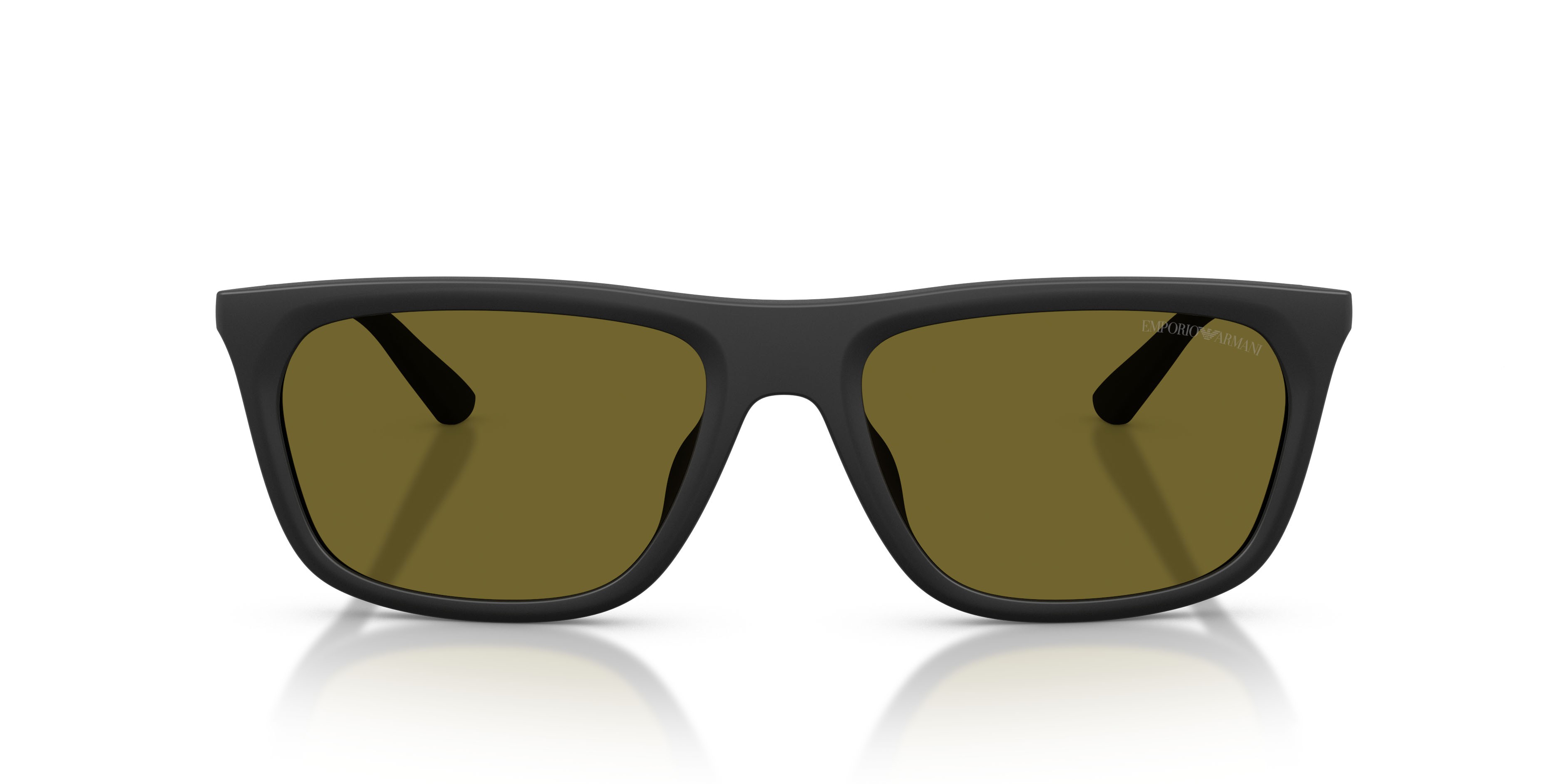 Occhiali da sole Emporio Armani EA 4272U (6374/2) colore nero opaco forma quadrato lenti verde scuro