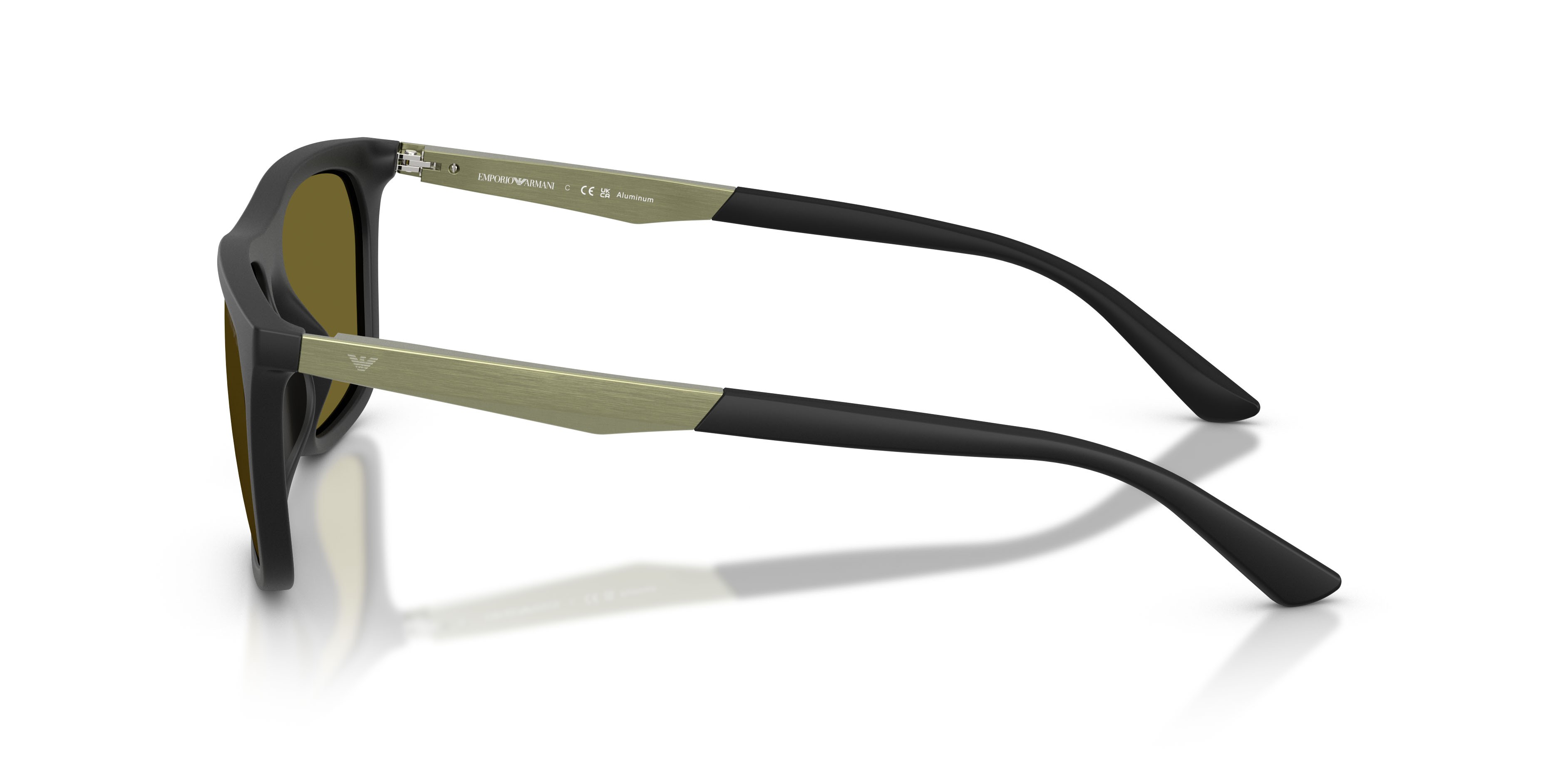Occhiali da sole Emporio Armani EA 4272U (6374/2) colore nero opaco forma quadrato lenti verde scuro