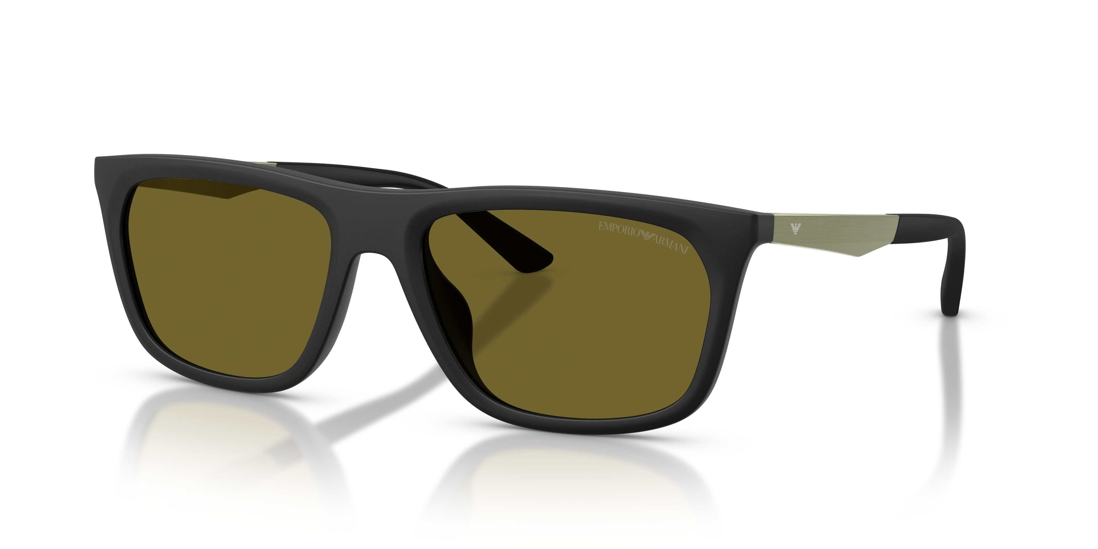 Occhiali da sole Emporio Armani EA 4272U (6374/2) colore nero opaco forma quadrato lenti verde scuro