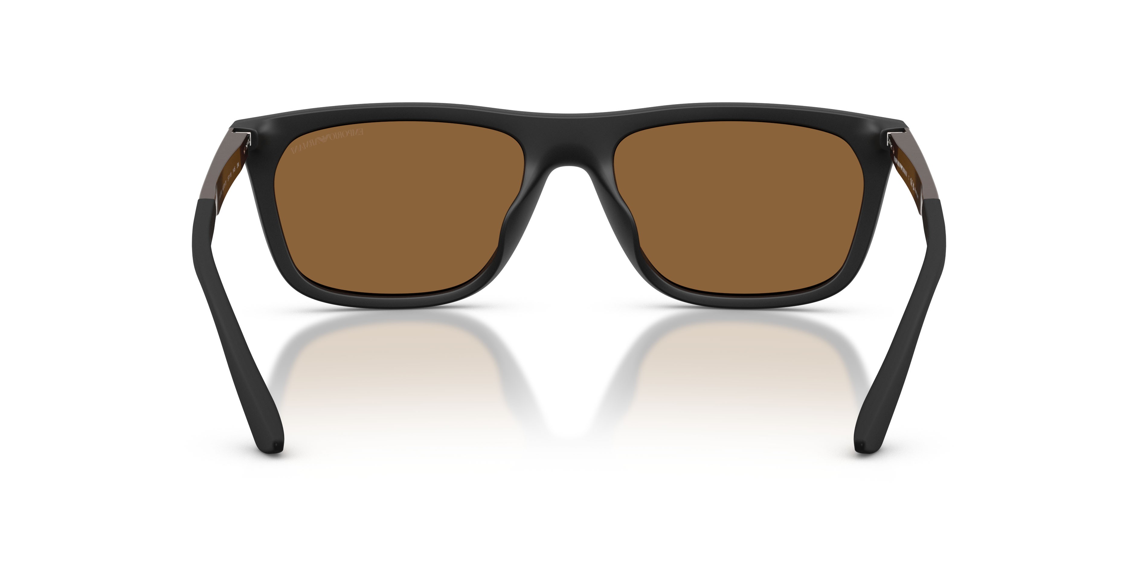 Occhiali da sole Emporio Armani EA 4272U (637573) colore nero opaco forma quadrato lenti marrone