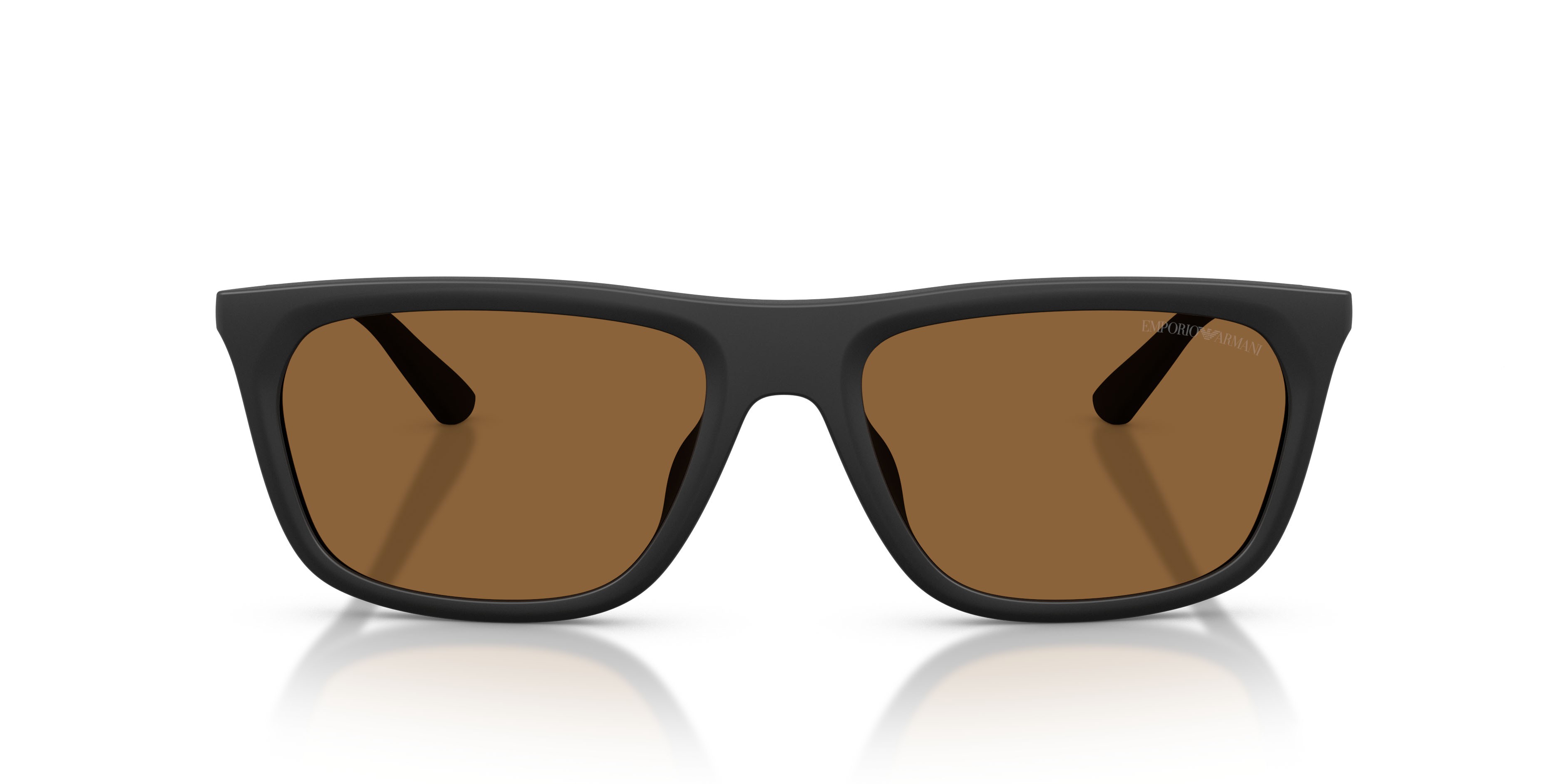 Occhiali da sole Emporio Armani EA 4272U (637573) colore nero opaco forma quadrato lenti marrone
