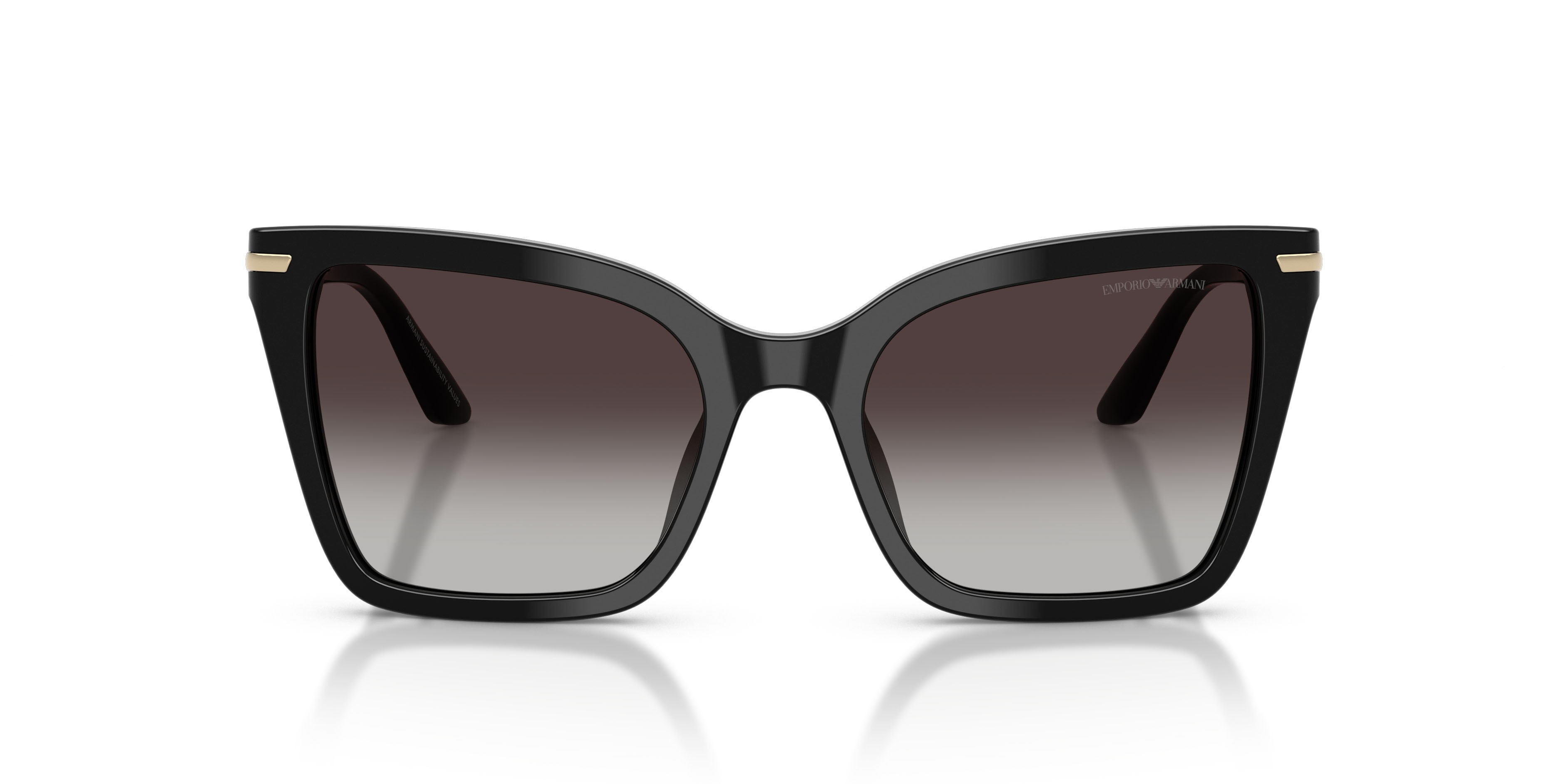 Sunglasses Emporio Armani EA 4273BU (50178G) color nero lucido shape square lenses sfumato grigio