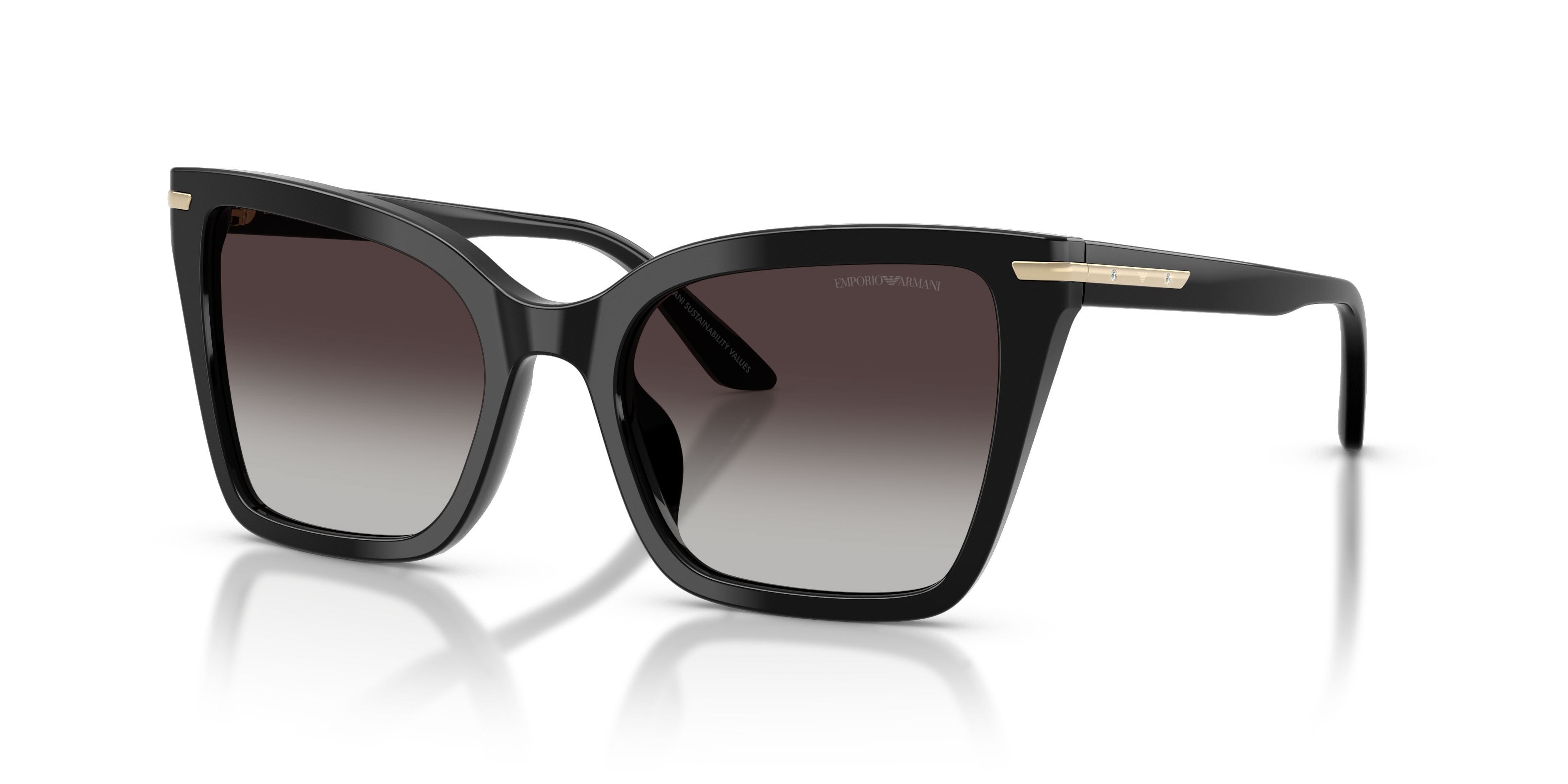 Sunglasses Emporio Armani EA 4273BU (50178G) color nero lucido shape square lenses sfumato grigio