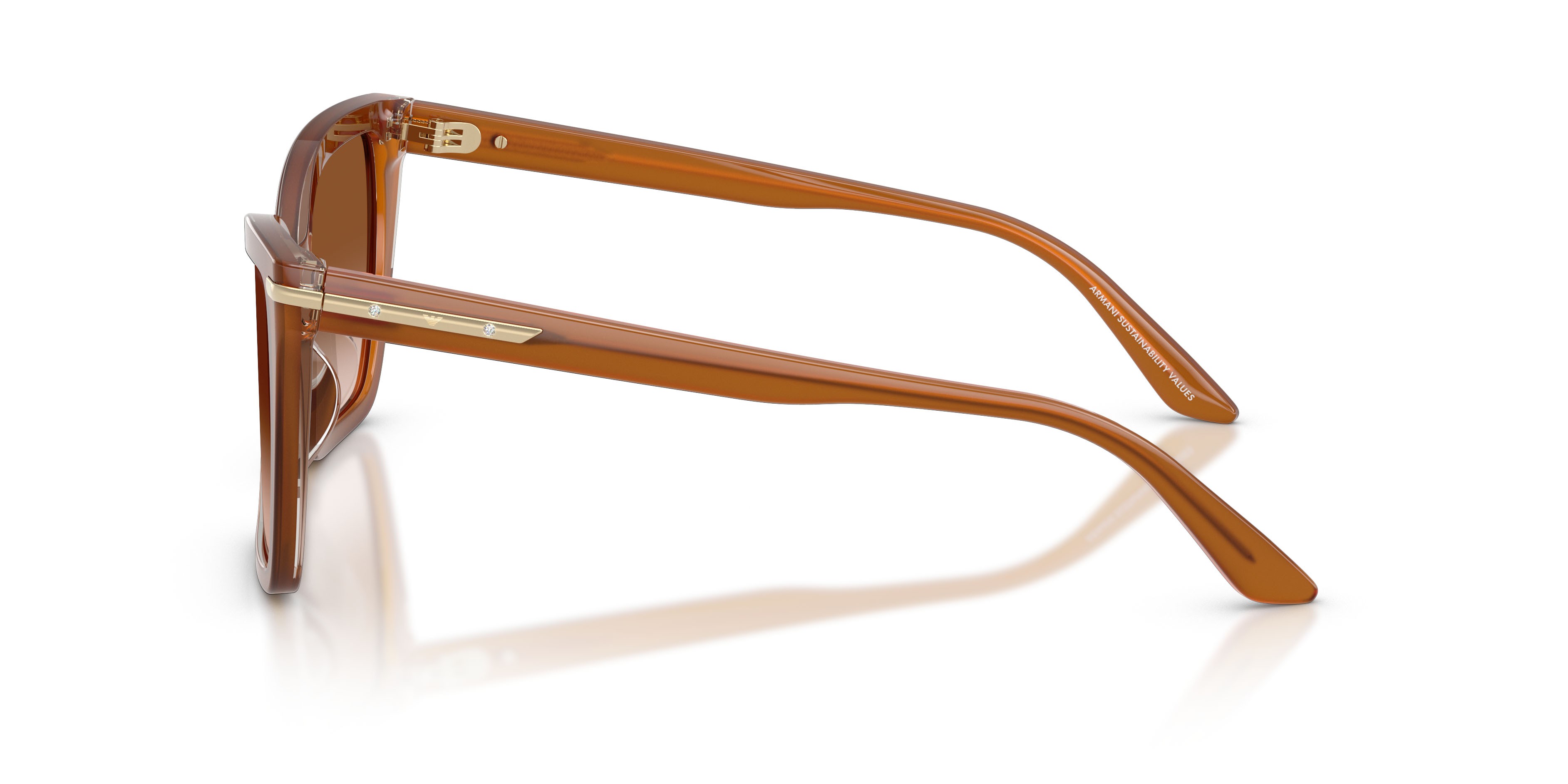 Sunglasses Emporio Armani EA 4273BU (637613) color tabacco shape square lenses marrone sfumato
