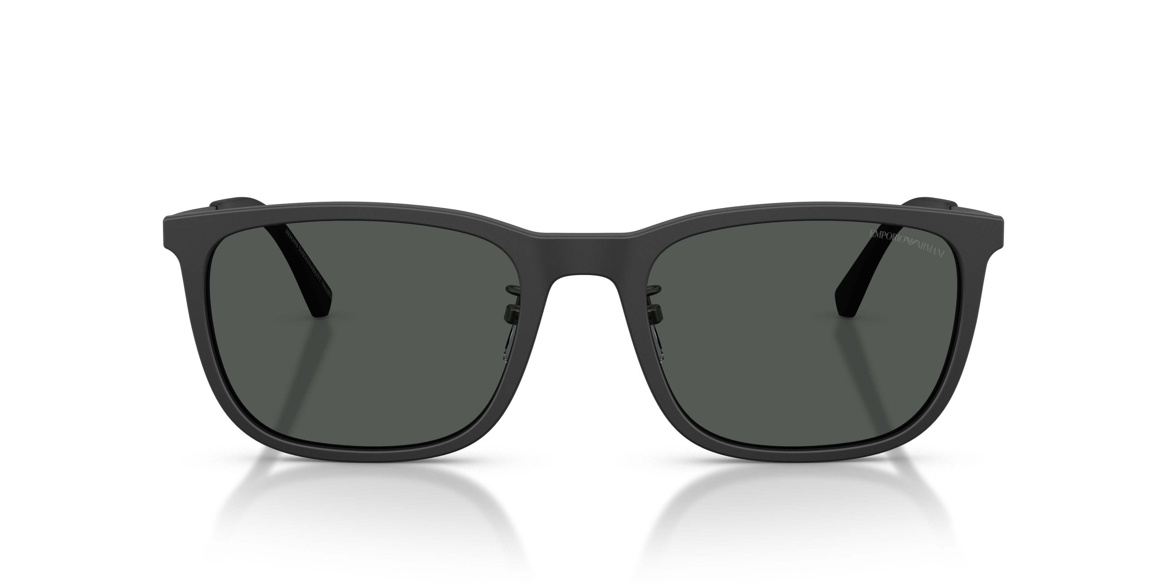 Occhiali da sole Emporio Armani EA 4275D (500187) colore nero opaco forma quadrato lenti grigio scuro