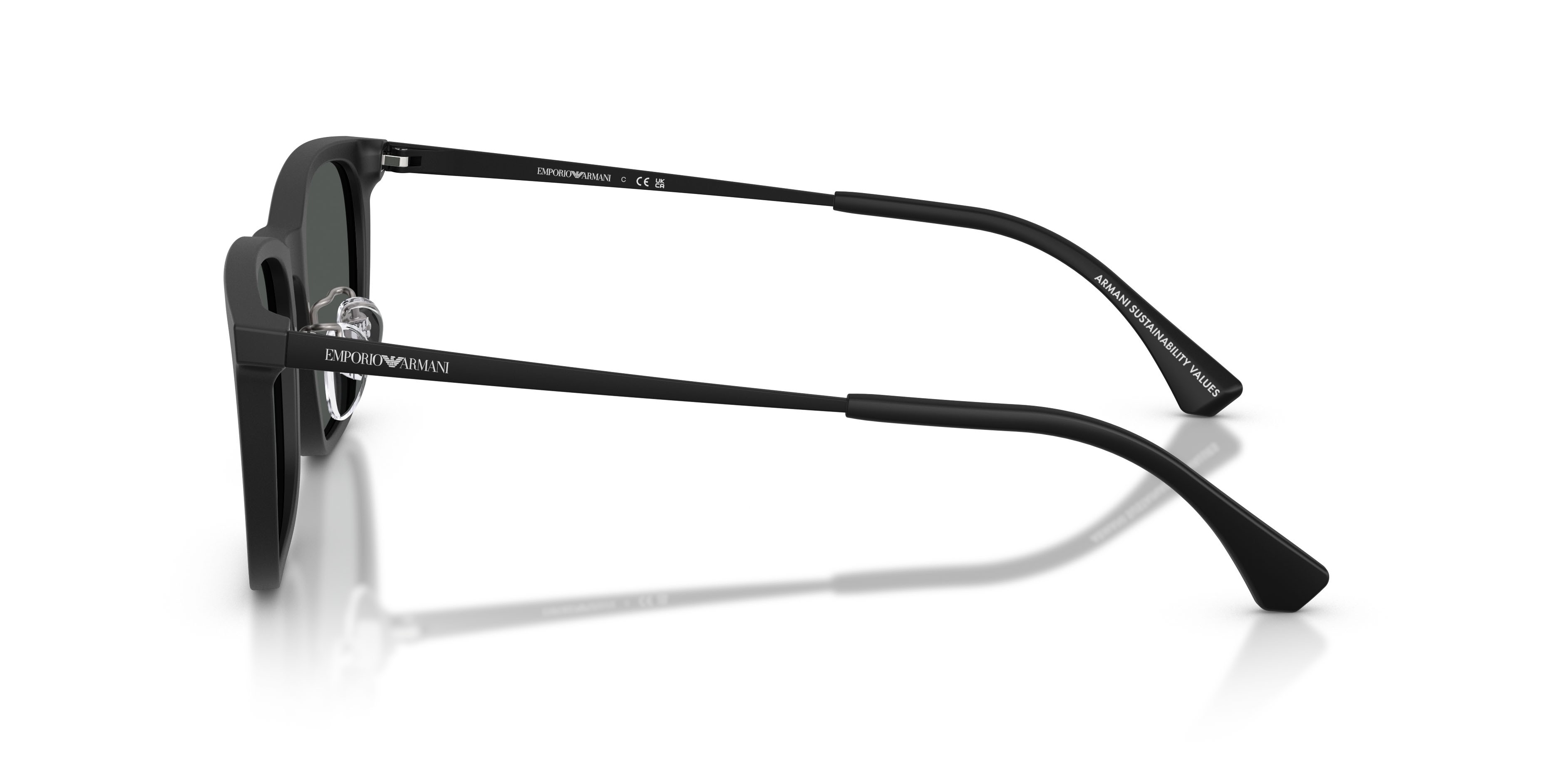 Occhiali da sole Emporio Armani EA 4275D (500187) colore nero opaco forma quadrato lenti grigio scuro