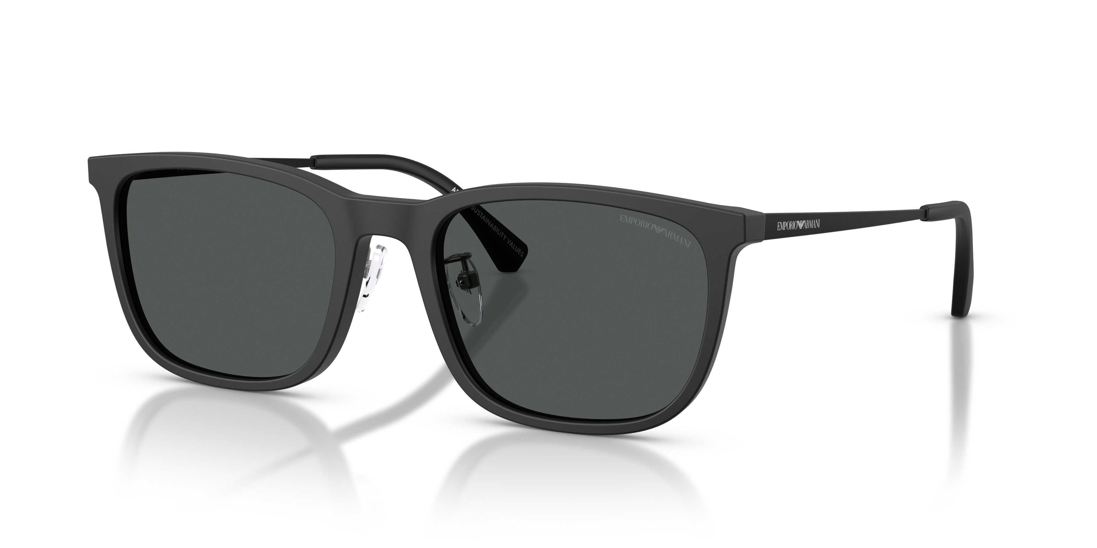 Occhiali da sole Emporio Armani EA 4275D (500187) colore nero opaco forma quadrato lenti grigio scuro