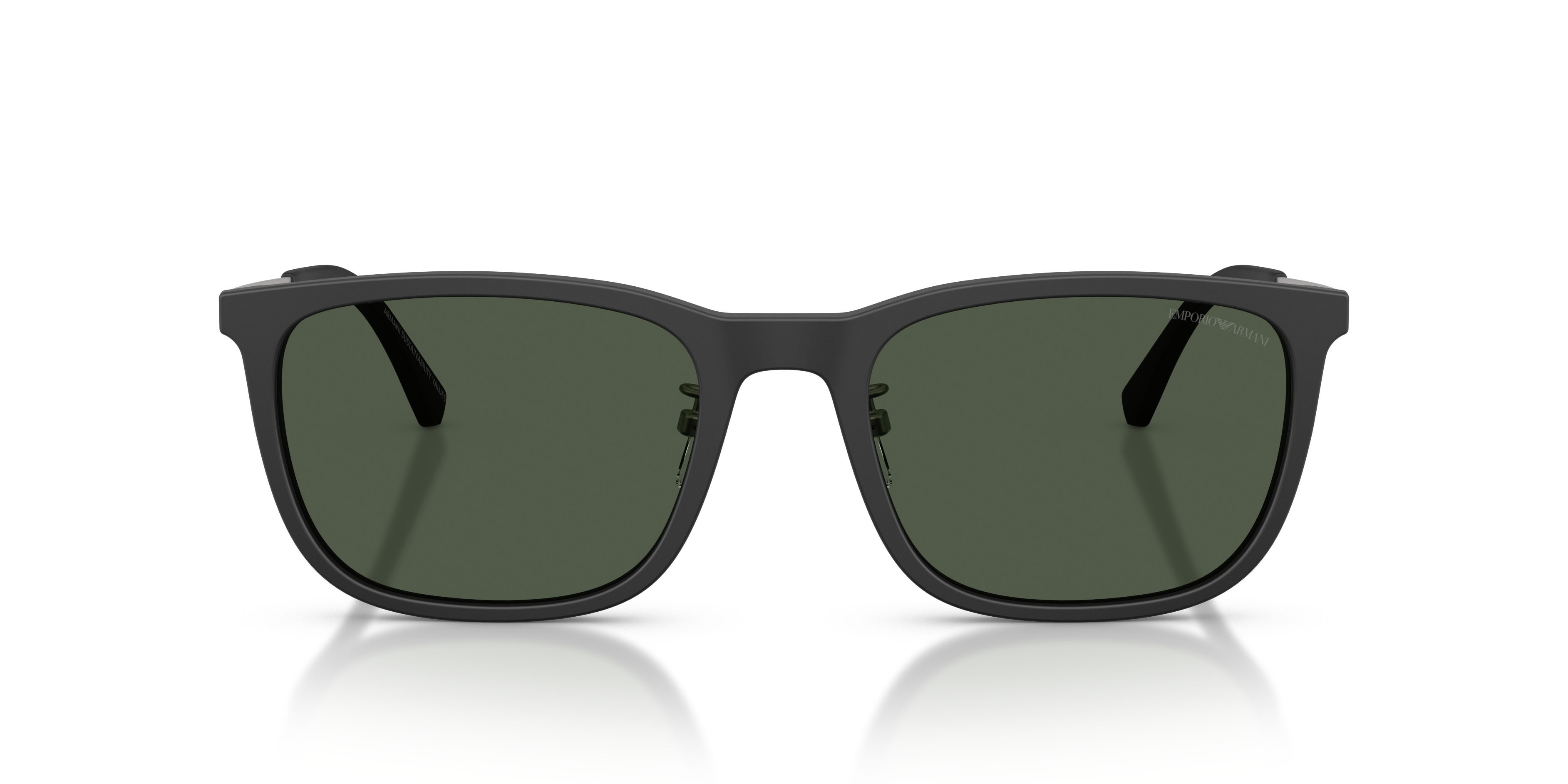 Occhiali da sole Emporio Armani EA 4275D (50019A) colore nero opaco forma quadrato lenti verde scuro polarizzata