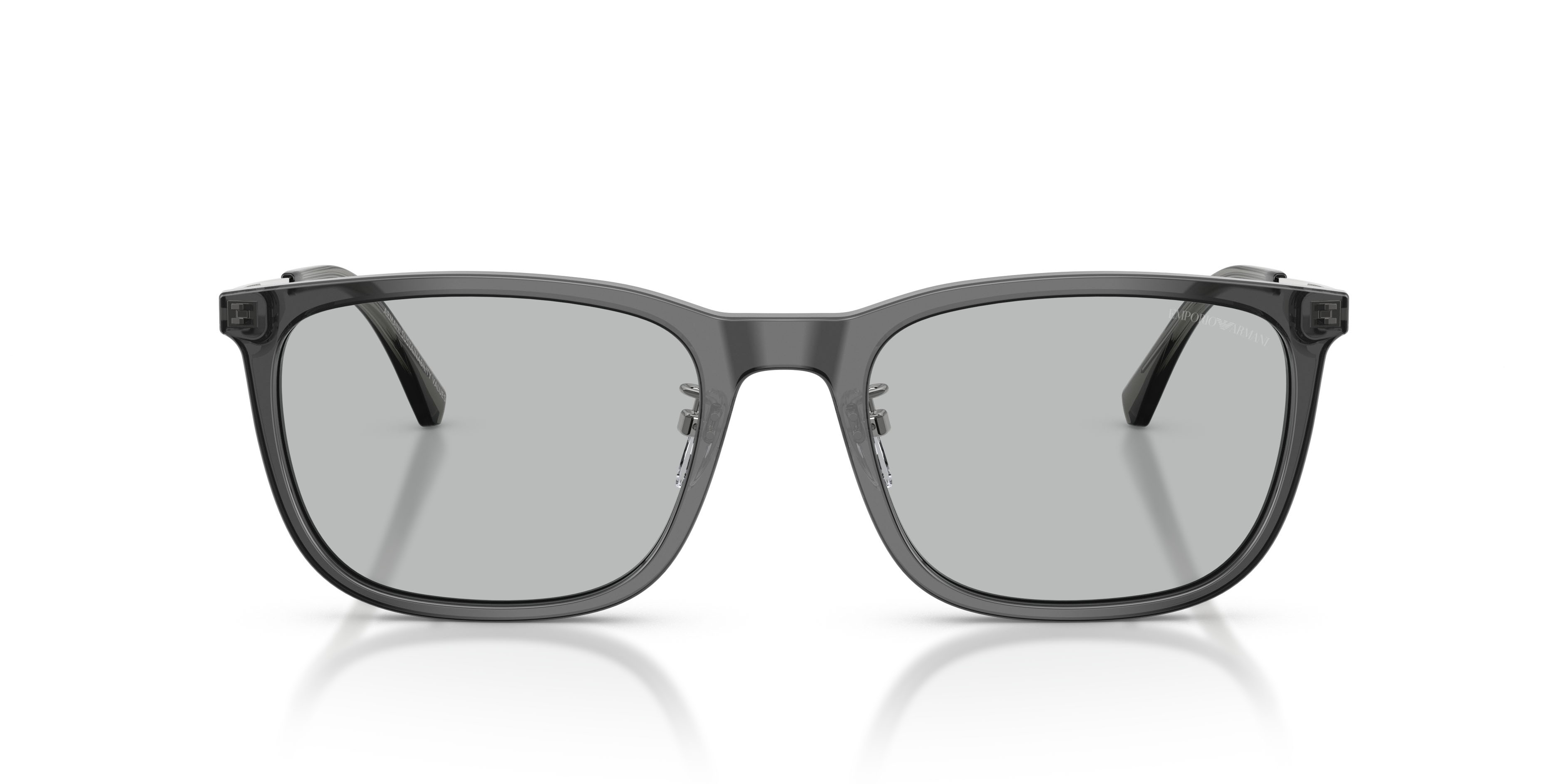 Occhiali da sole Emporio Armani EA 4275D (502987) colore grigio trasparente lucido forma quadrato lenti grigio chiaro
