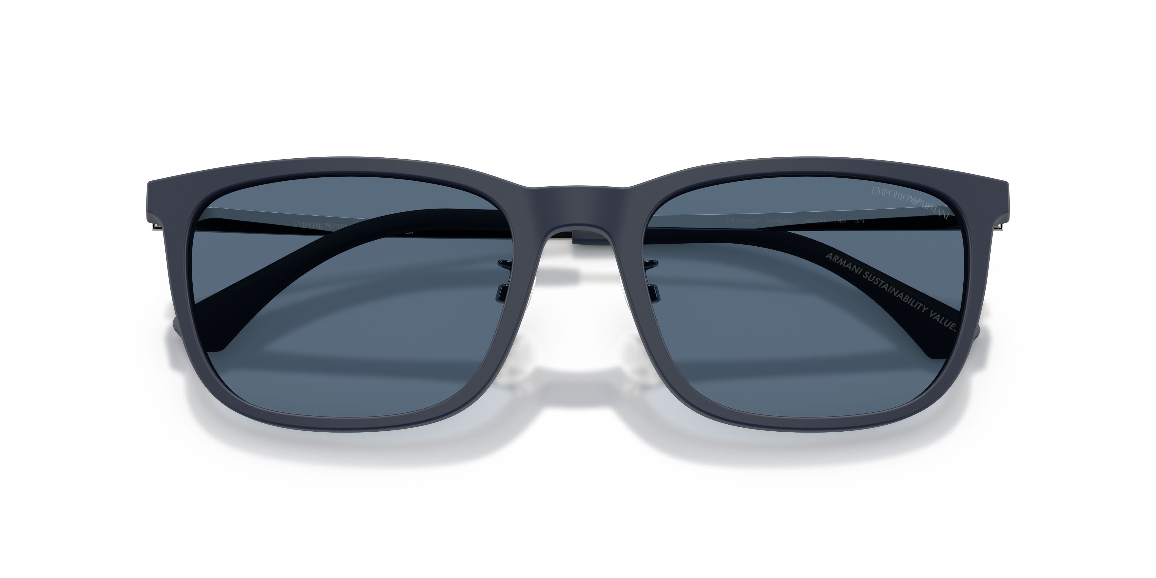 Occhiali da sole Emporio Armani EA 4275D (508880) colore blu opaco forma quadrato lenti blu scuro