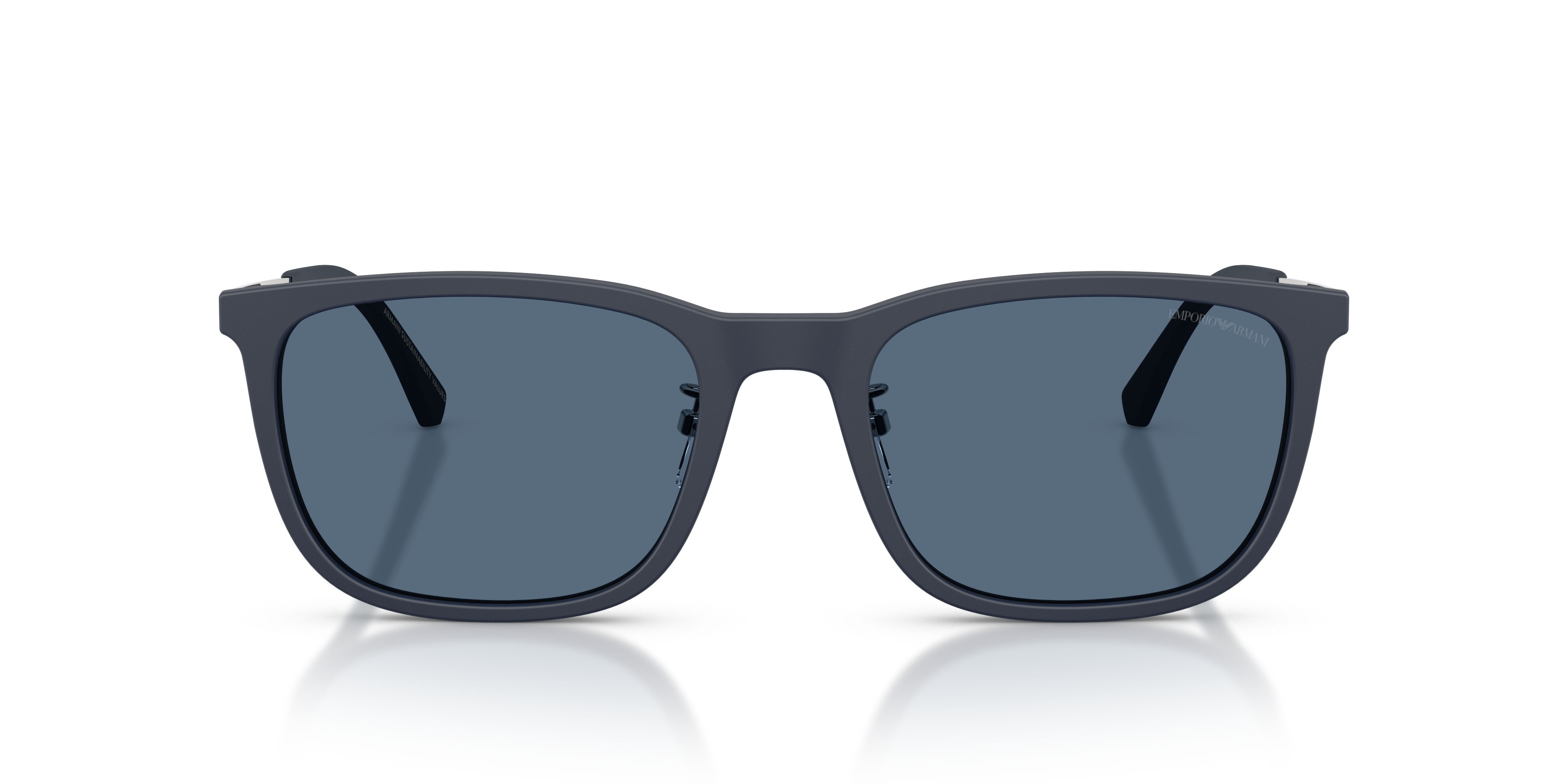 Occhiali da sole Emporio Armani EA 4275D (508880) colore blu opaco forma quadrato lenti blu scuro