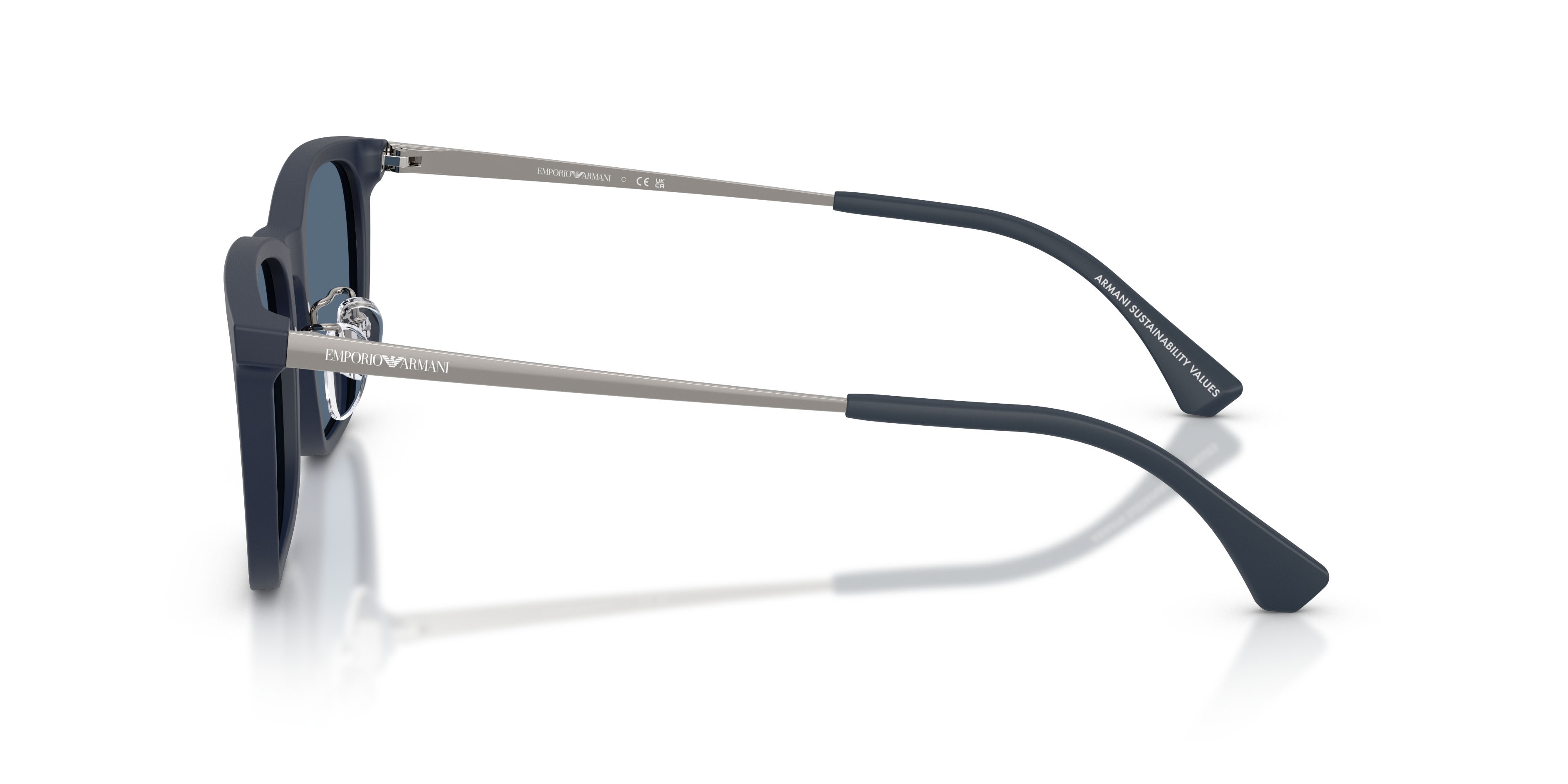 Occhiali da sole Emporio Armani EA 4275D (508880) colore blu opaco forma quadrato lenti blu scuro