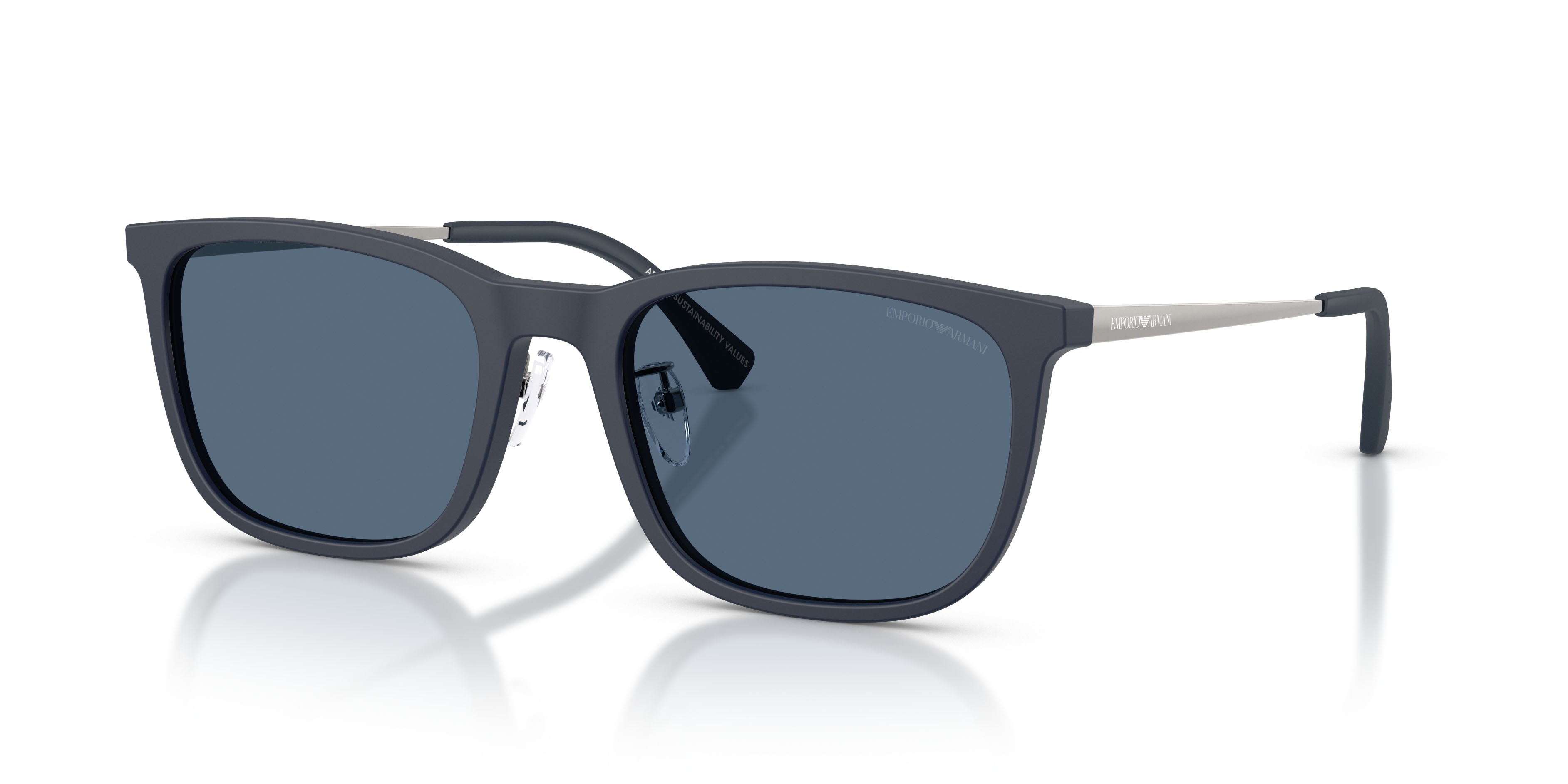 Occhiali da sole Emporio Armani EA 4275D (508880) colore blu opaco forma quadrato lenti blu scuro