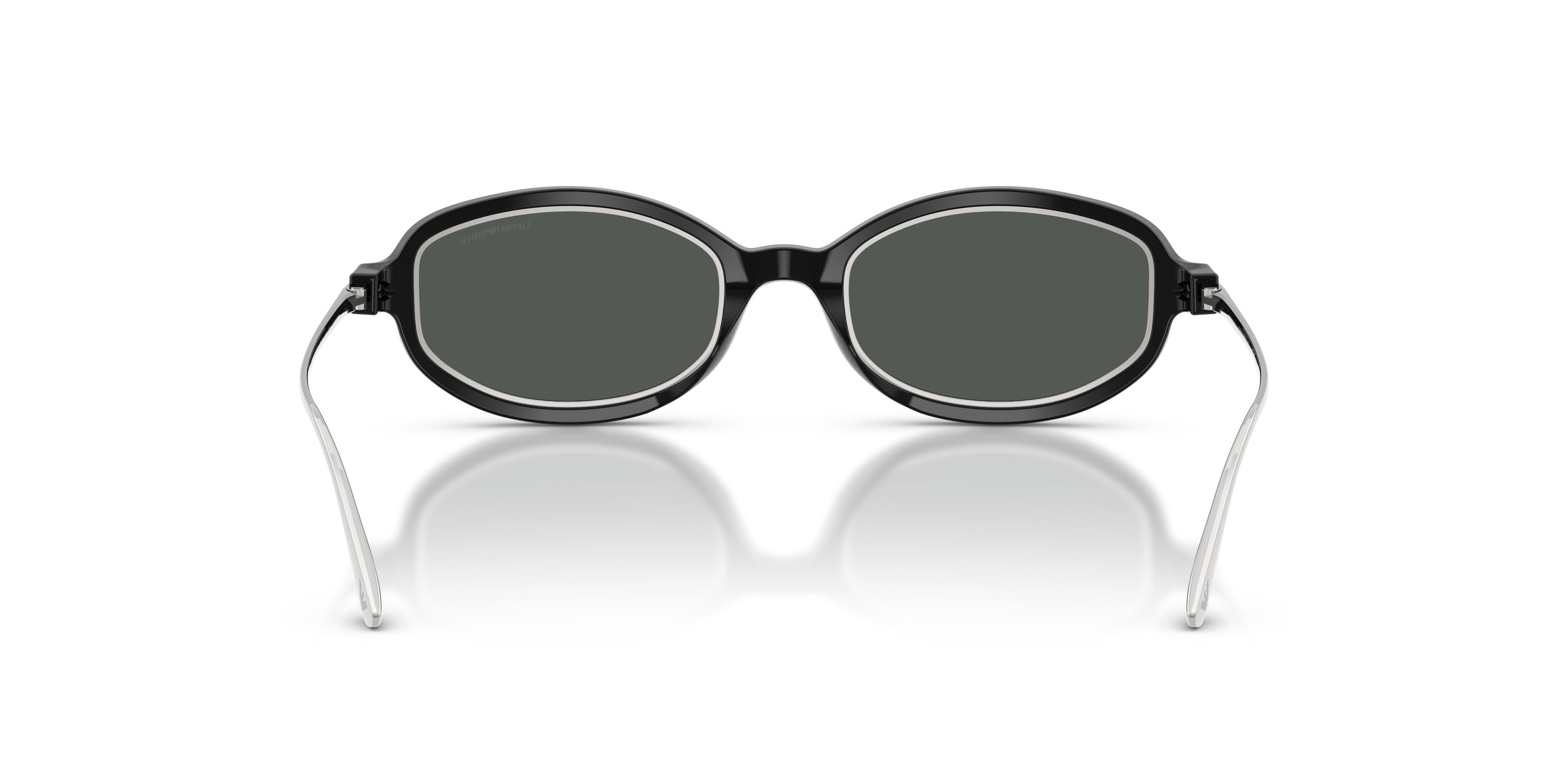 Sunglasses Emporio Armani EA 4276U (501787) color nero lucido shape irregular lenses grigio scuro