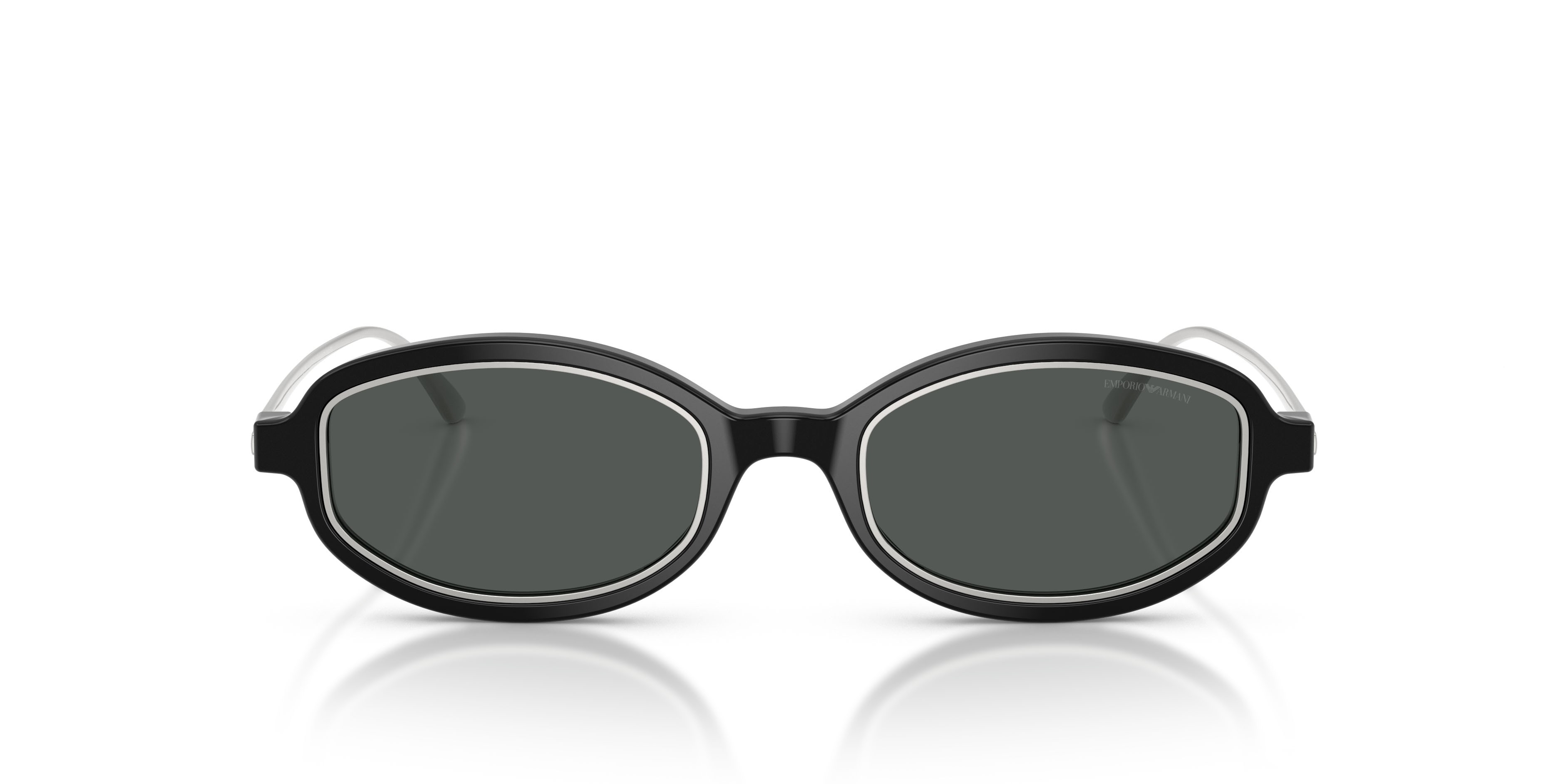 Sunglasses Emporio Armani EA 4276U (501787) color nero lucido shape irregular lenses grigio scuro