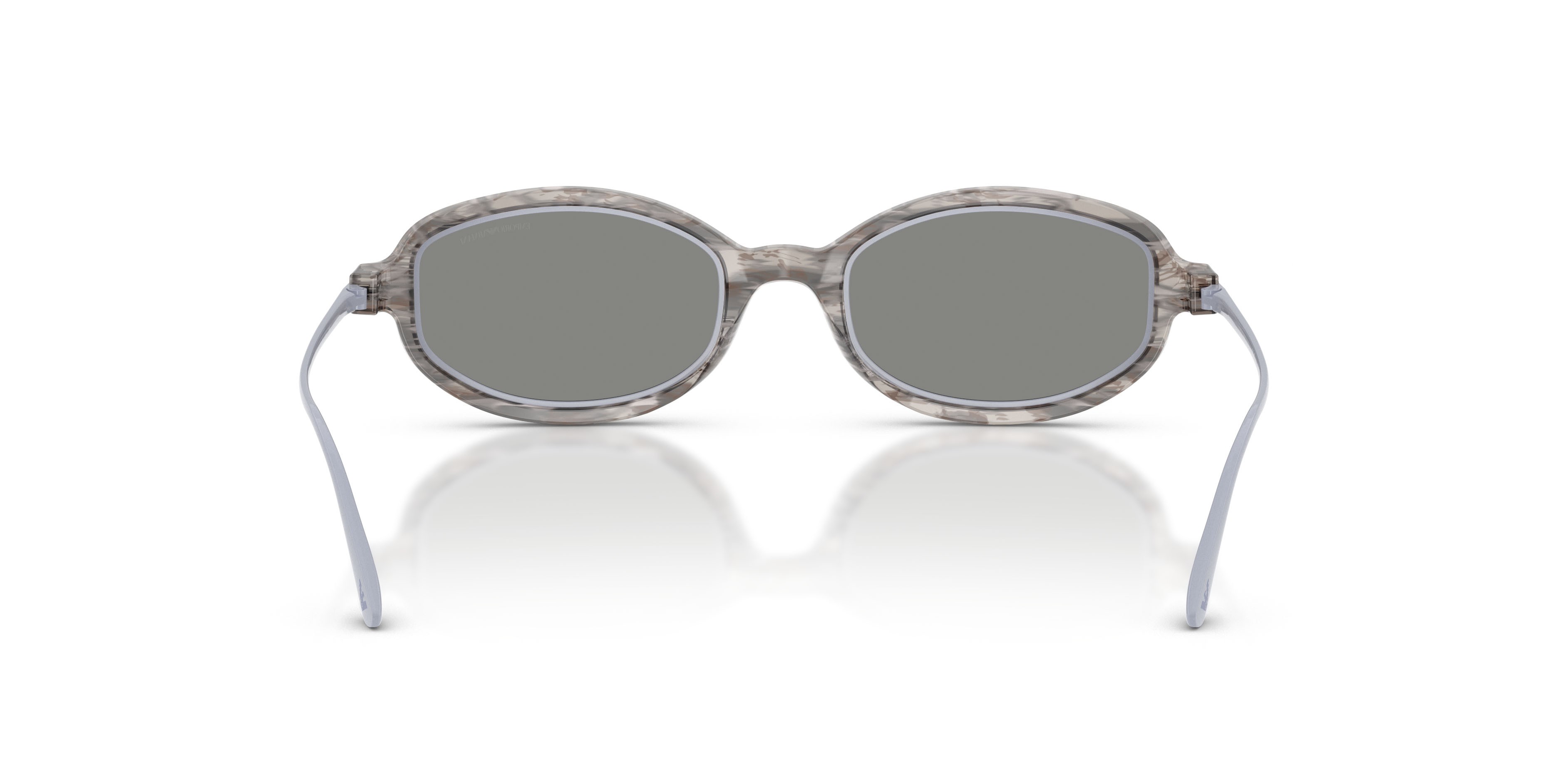 Sunglasses Emporio Armani EA 4276U (642787) color grigio striato lucido shape irregular lenses grigio