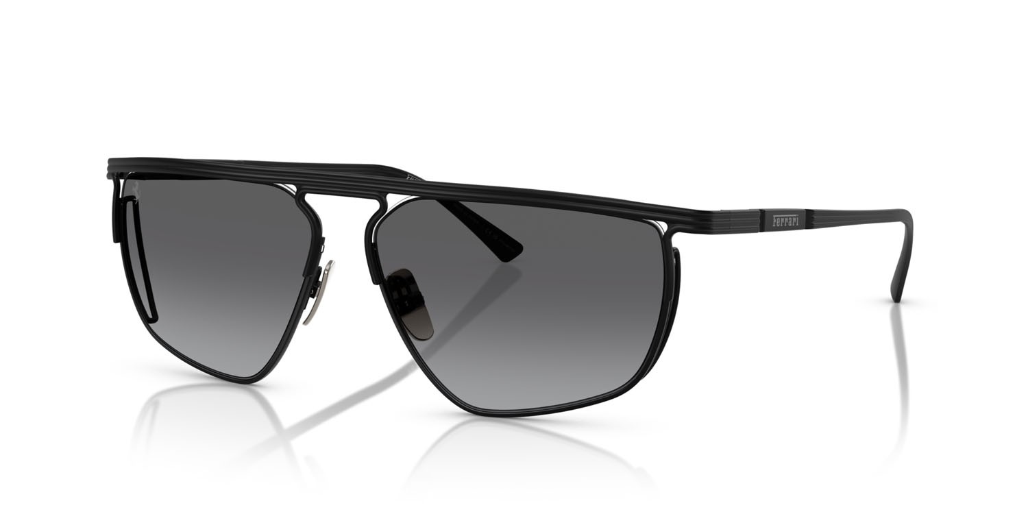 Occhiali da sole Ferrari FH 1013T (301/T3) colore nero opaco forma irregolare lenti polar grigia sfumata