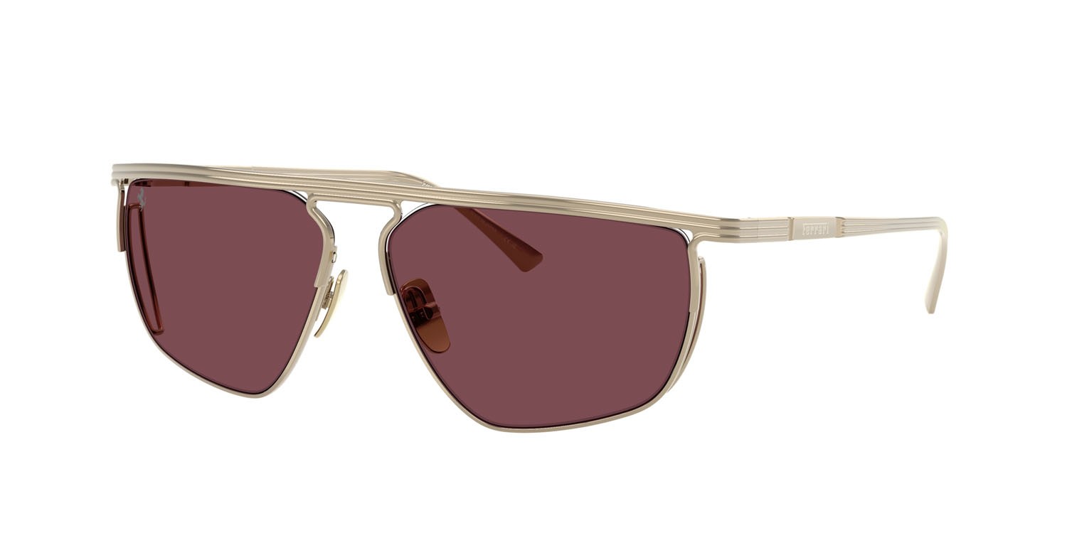 Occhiali da sole Ferrari FH 1013T (302/1E) colore oro pallido forma irregolare lenti bordeaux