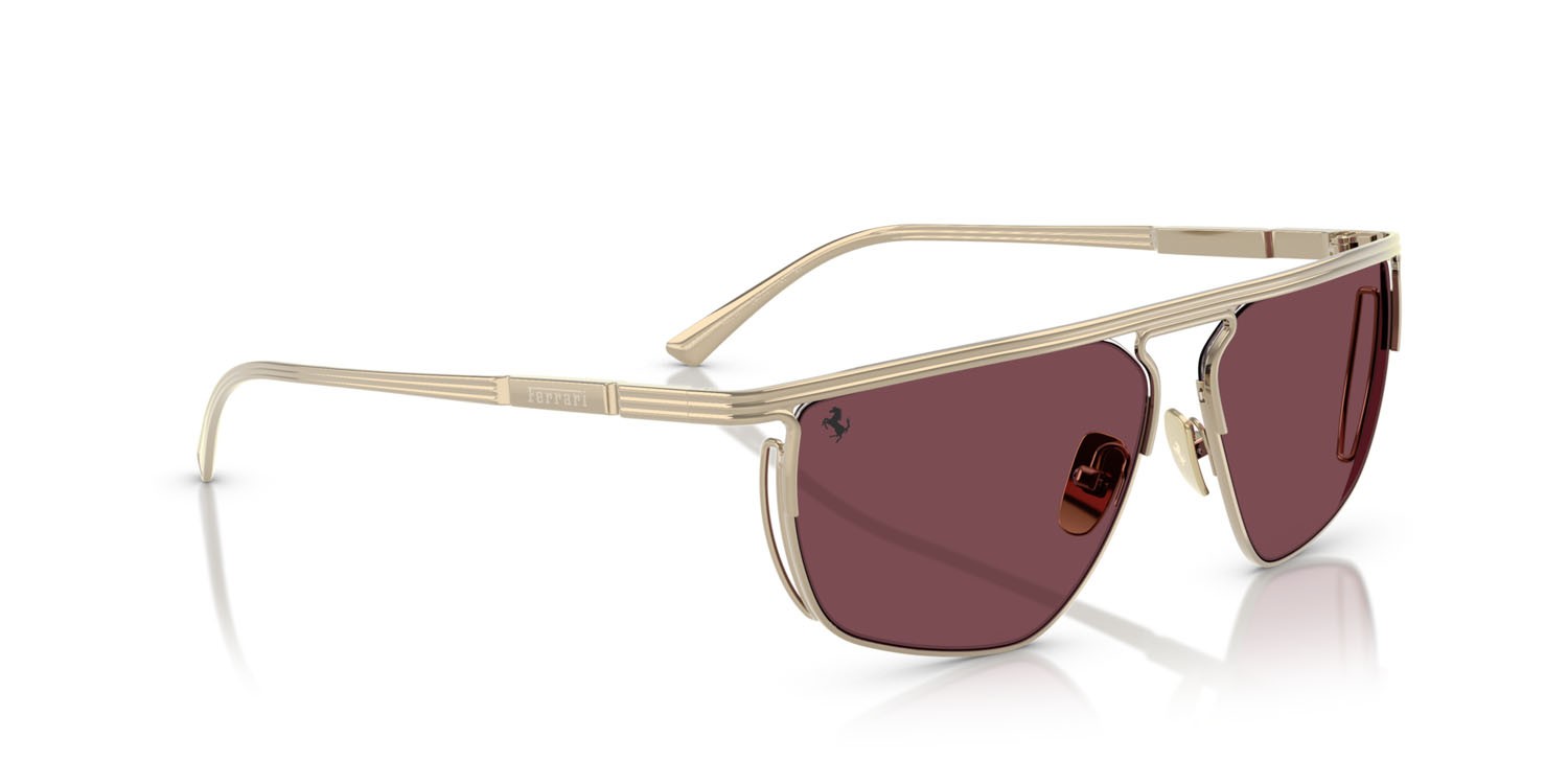 Occhiali da sole Ferrari FH 1013T (302/1E) colore oro pallido forma irregolare lenti bordeaux
