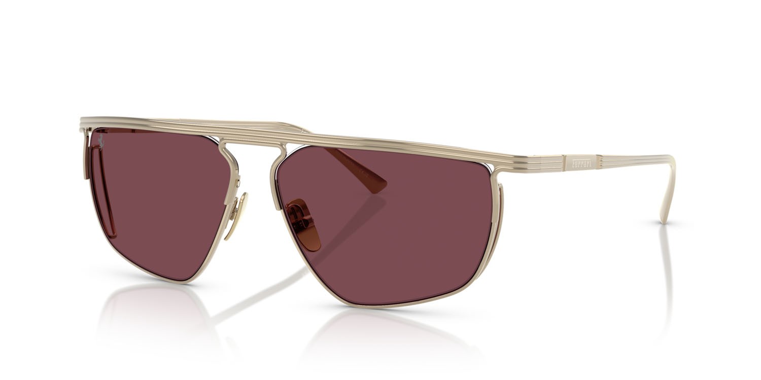 Occhiali da sole Ferrari FH 1013T (302/1E) colore oro pallido forma irregolare lenti bordeaux
