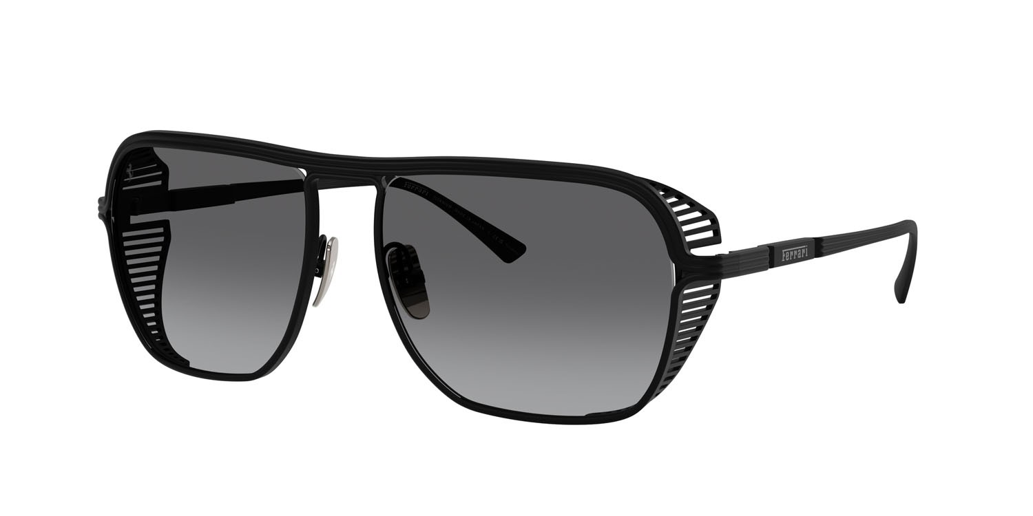 Occhiali da sole Ferrari FH 1014T (301/T3) colore nero opaco forma quadrato lenti polar grigia sfumata