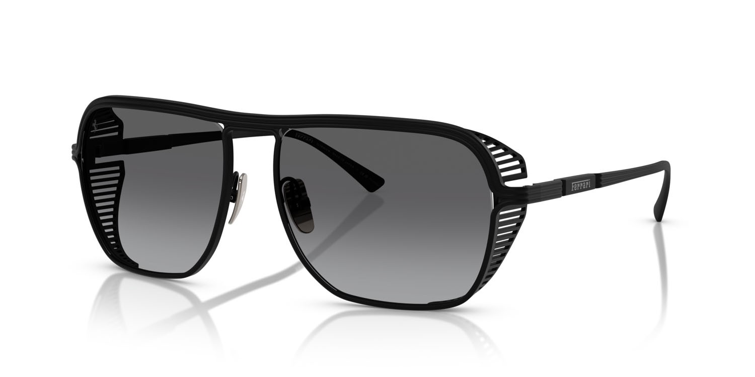 Occhiali da sole Ferrari FH 1014T (301/T3) colore nero opaco forma quadrato lenti polar grigia sfumata