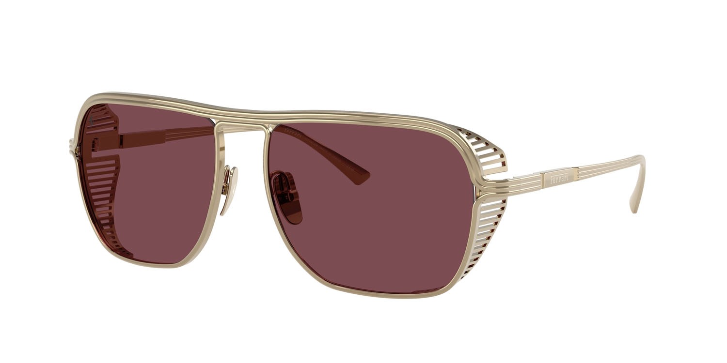 Occhiali da sole Ferrari FH 1014T (302/1E) colore oro pallido forma quadrato lenti bordeaux