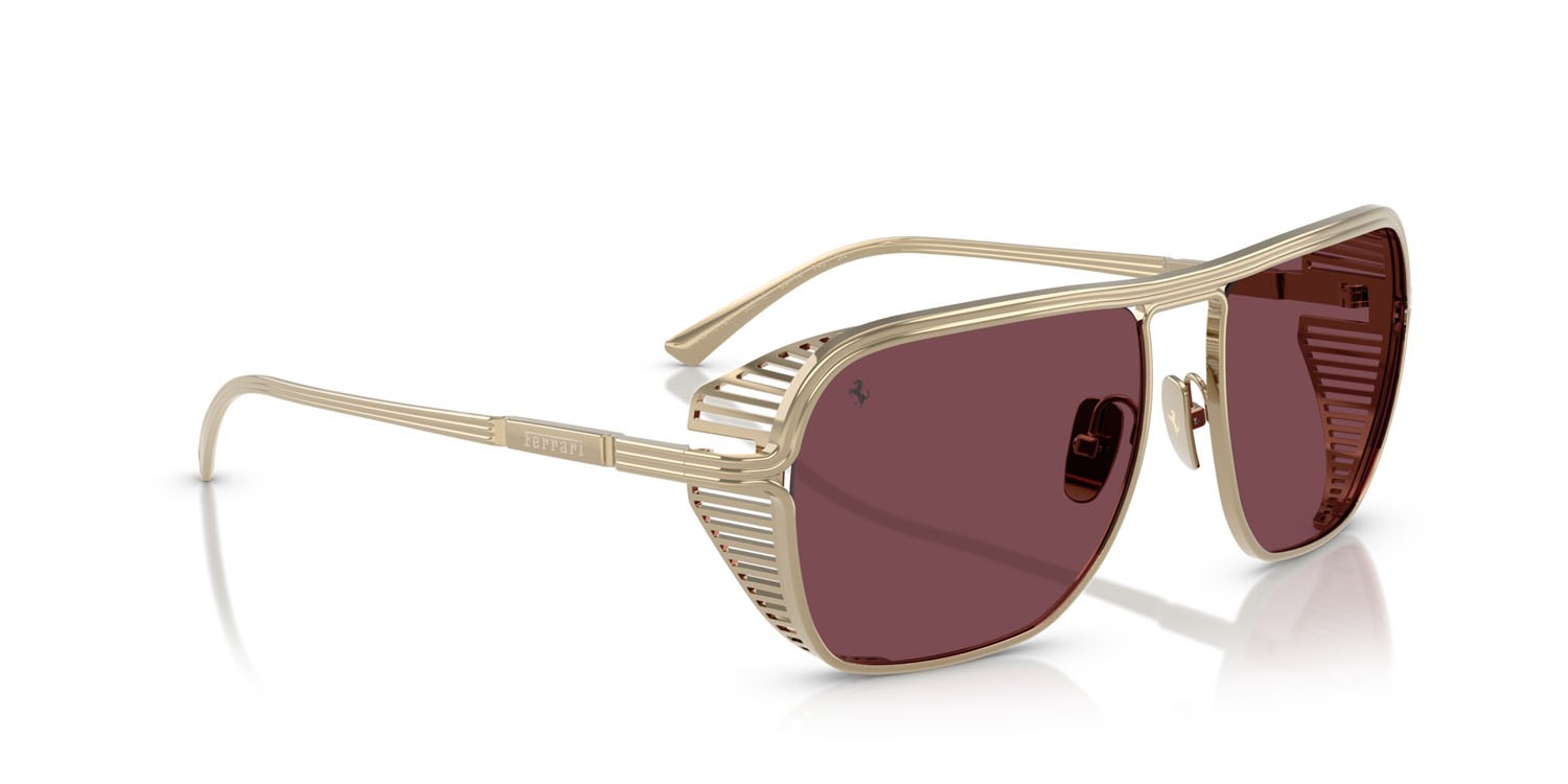 Occhiali da sole Ferrari FH 1014T (302/1E) colore oro pallido forma quadrato lenti bordeaux